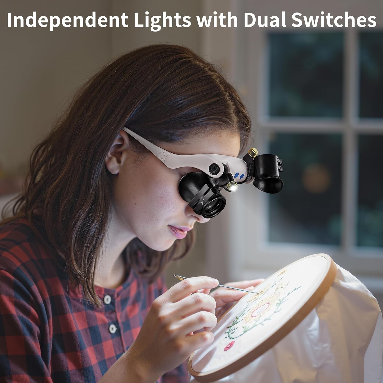 LED Lighted Magnifying Glasses with 14 Interchangeable Lenses for Precision Work