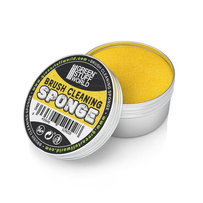 Green Stuff World Professional Brush Cleaning Sponge, Reusable for Modeling