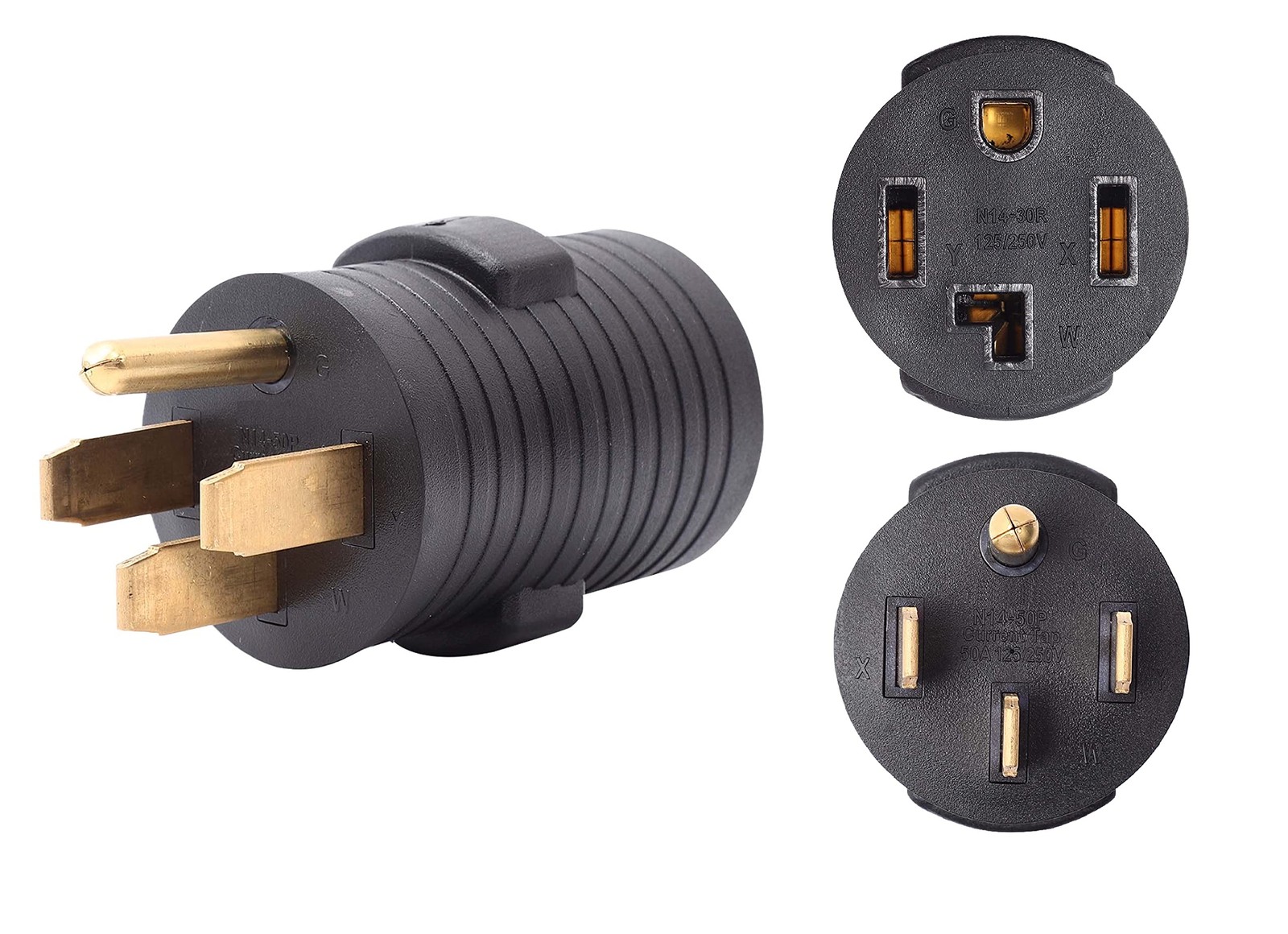 ONETAK NEMA 14-50P to 14-30R Compact 120V/240V 50 Amp 4 Prong Male Plug to 30...