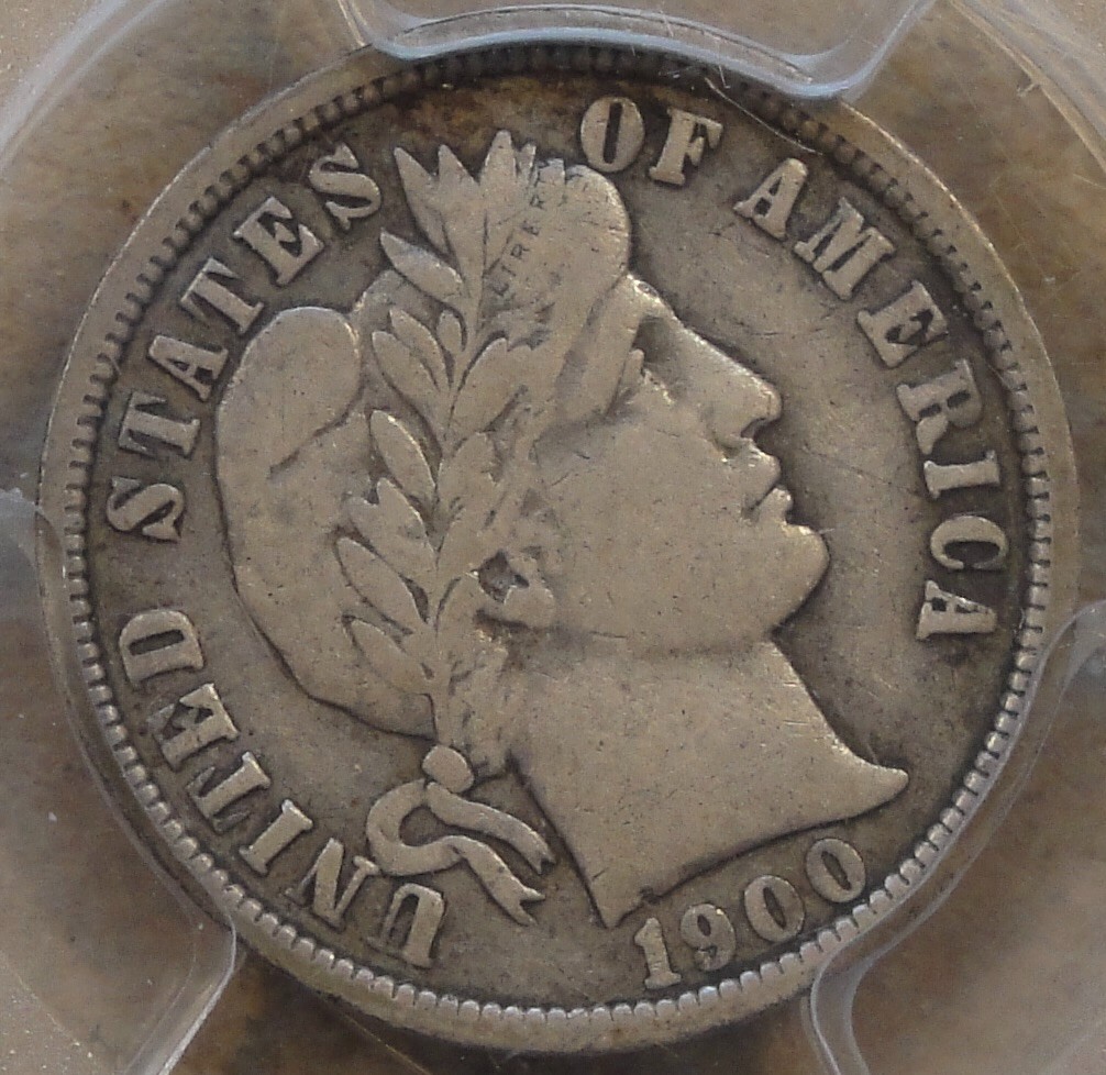 1900-O Barber Dime 10c PCGS Certified VF25