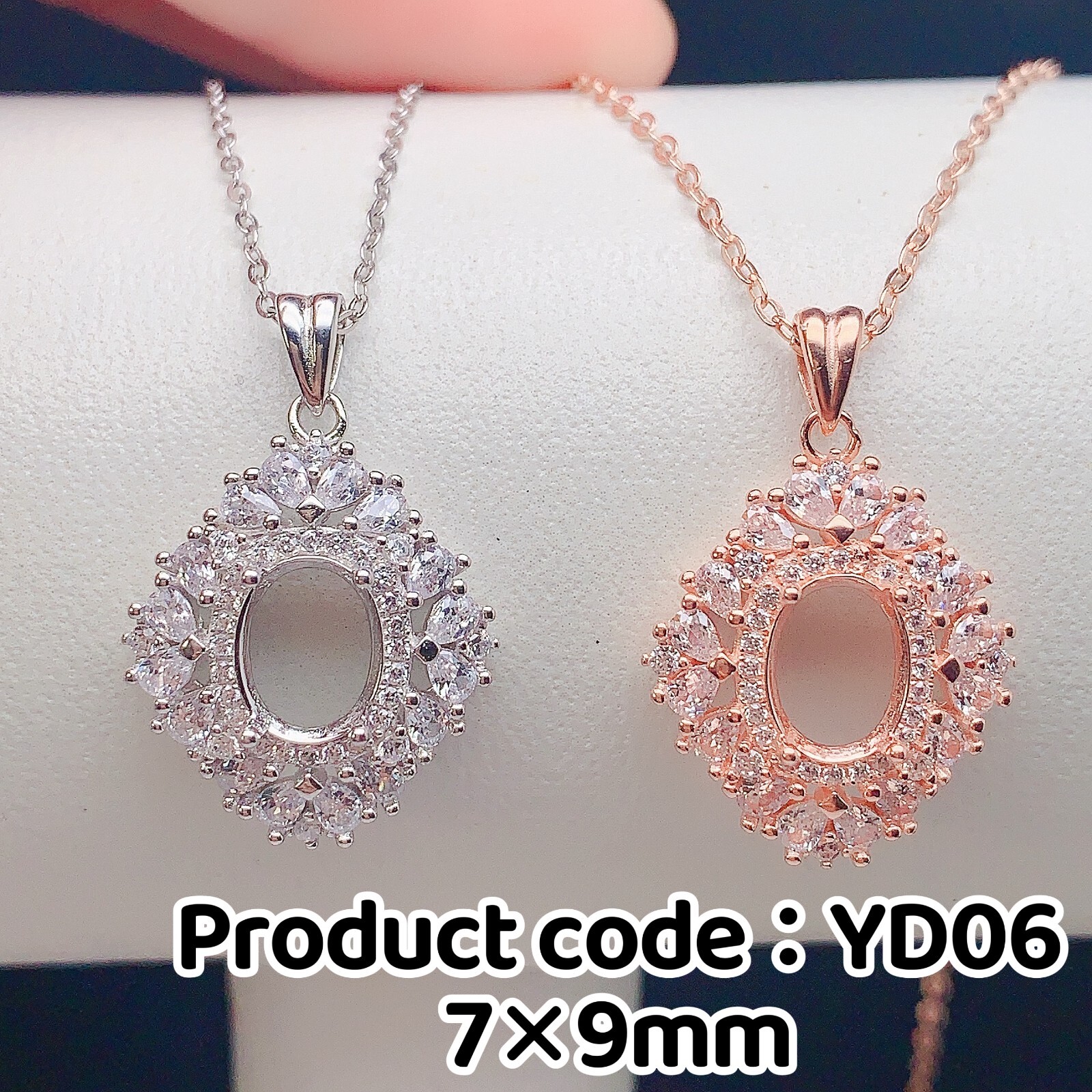 Silver 925 pendant empty setting, DIY blank setting YD06