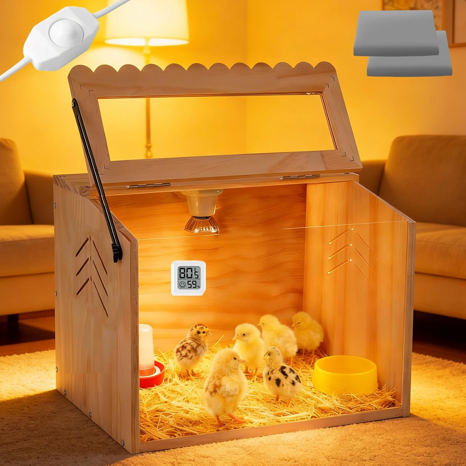 Chicken Brooder Box, Brooder Box for Chicks & Quail, Small Chicken Coop Quail Ca