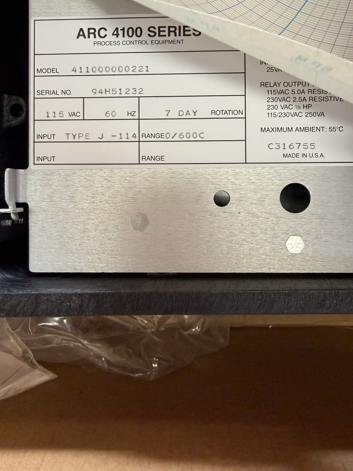 Arc4100 Graphing Circular Recorder Lab Partlow Arc 4100 Chart Chart Plate Paper