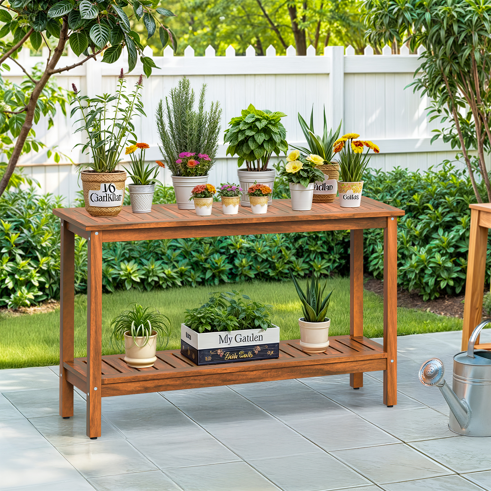 48in Console Table In/Outdoor Multifunctional Buffet Bar Storage Organizer