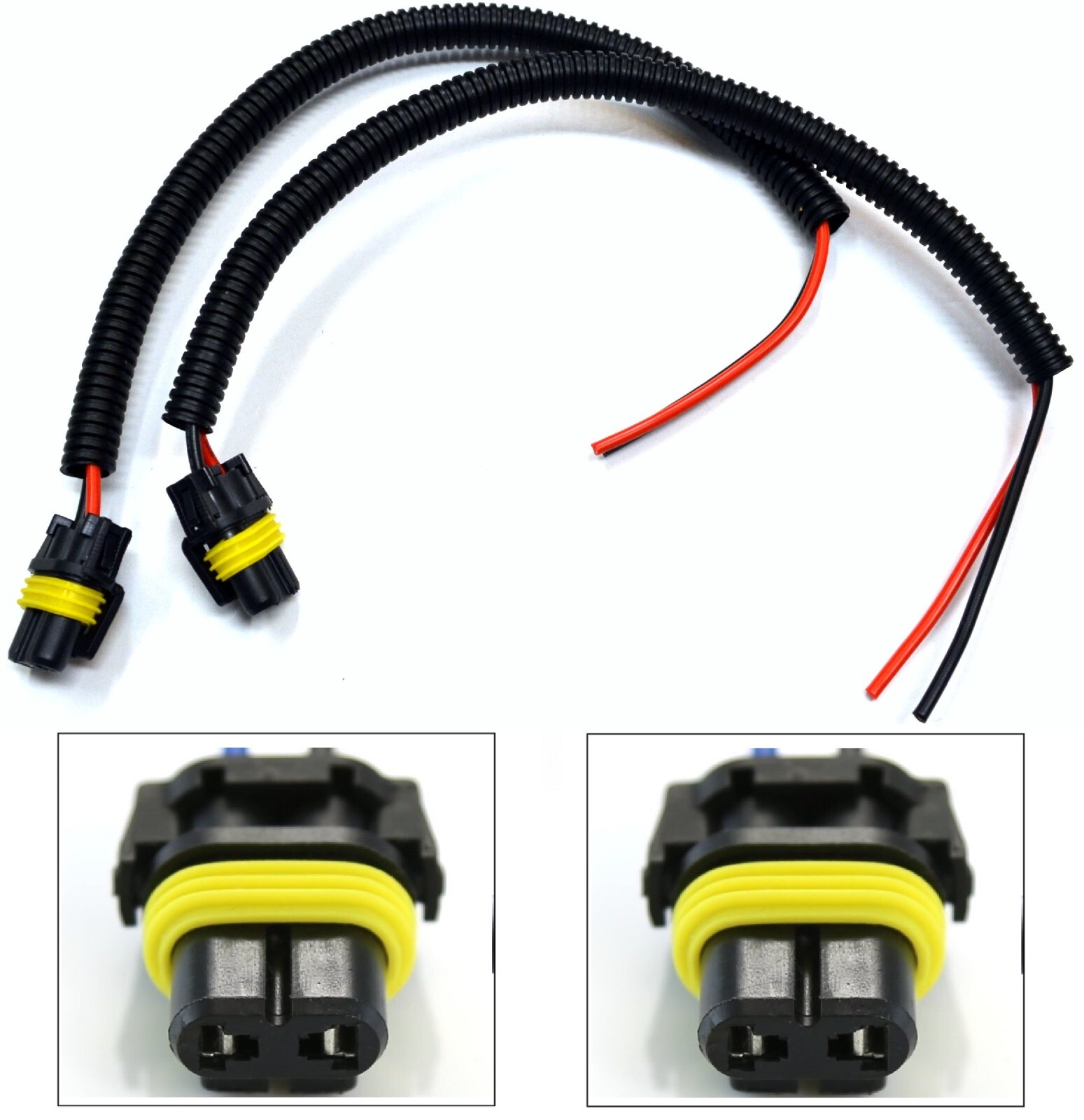 Extension Wire Pigtail Female 9006 HB4 Two Harness Fog Light Connector Socket OE