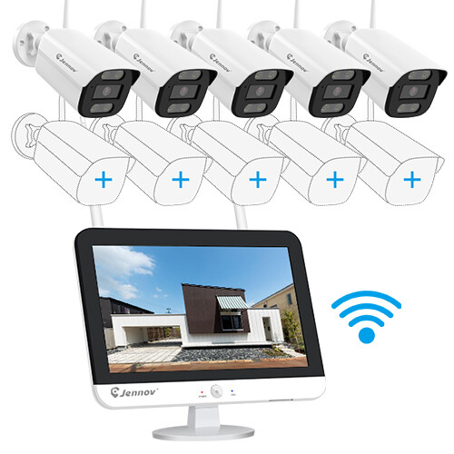 Jennov 10CH NVR 5MP Wireless Security Camera System WiFi Outdoor Audio PTZ 2TB
