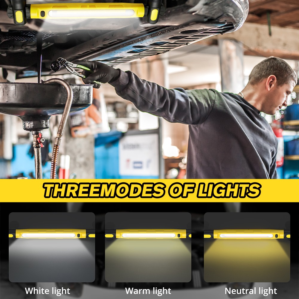Under Hood Work Light Bar 2PACK LED Magnetic Light Bar with Hooks Rechargeable
