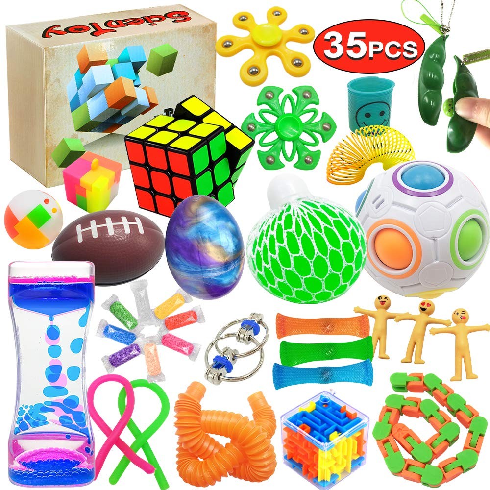 Fidget Toy Set, 35 Pcs Sensory Toy for ADD, OCD, Autistic Children, Adults,