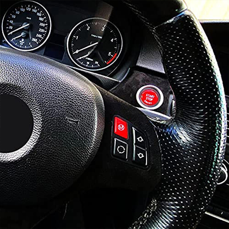 Car Engine Start Stop Switch Button Red Steering Wheel M Mode For BMW E92 E90 M3