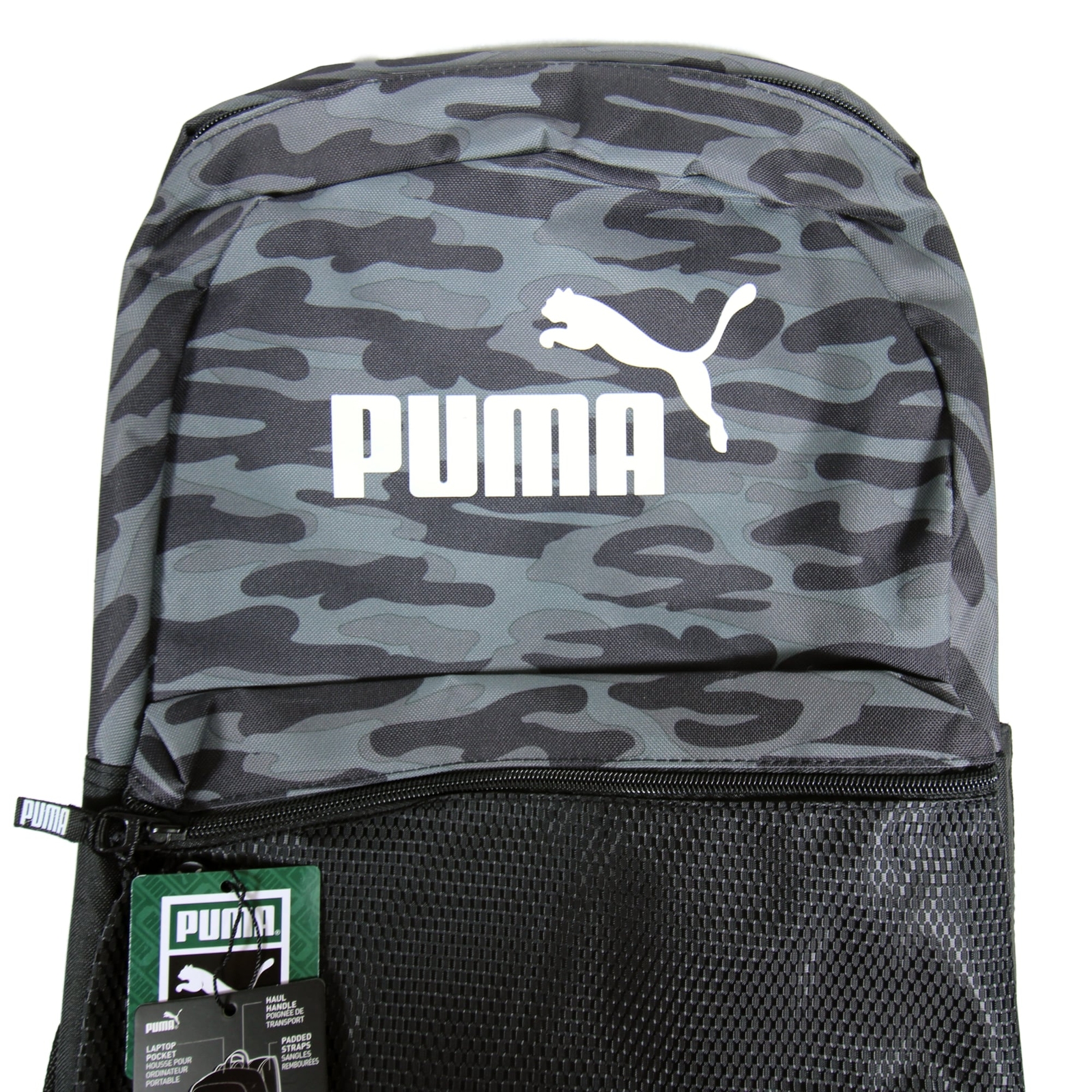 Black & Gray Camouflage Print PUMA Surface Backpack 2.0