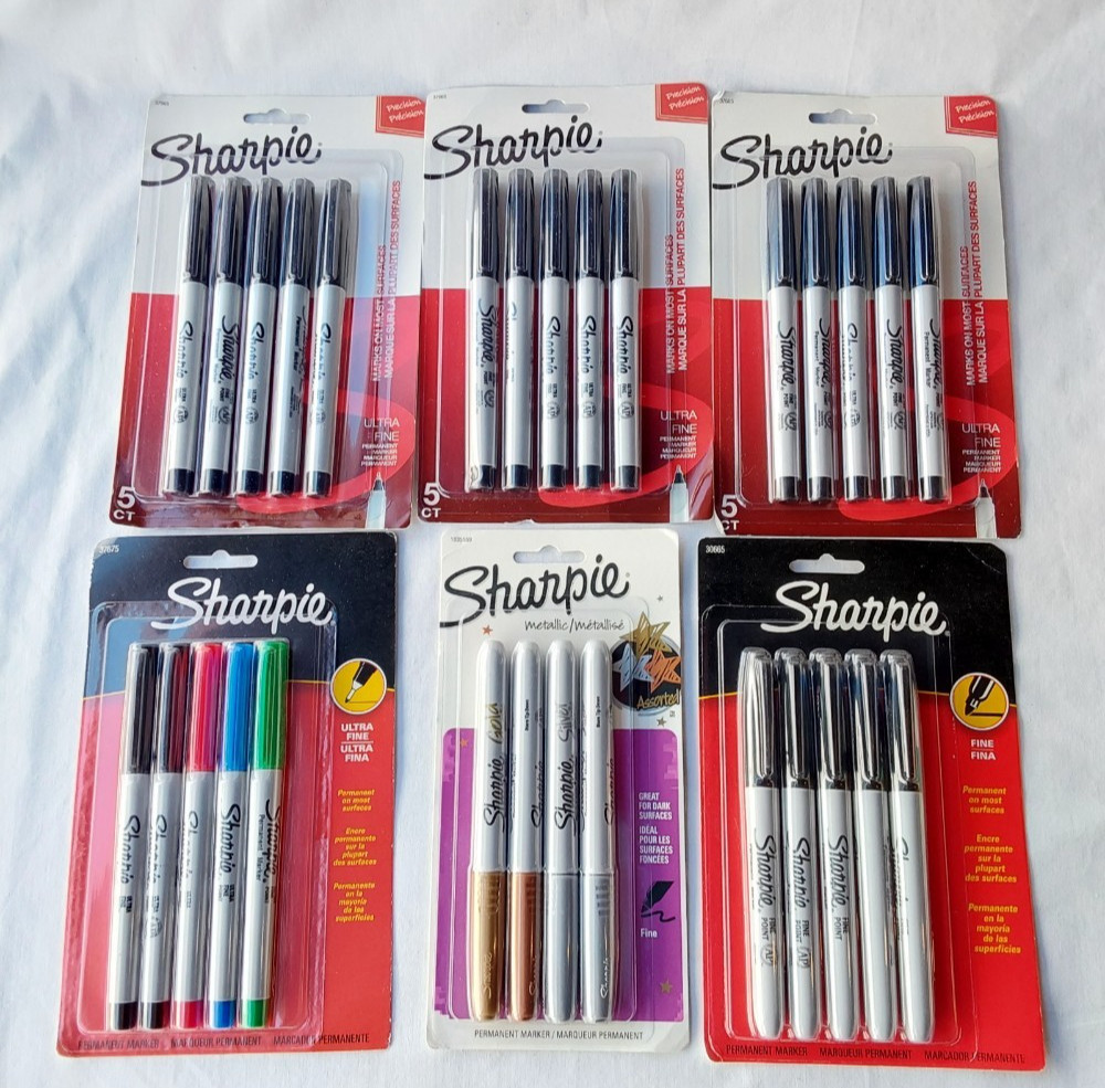 Sharpie Permanent Markers, Ultra Fine & Fine Point, Assorted Colors,Blck 29Ct