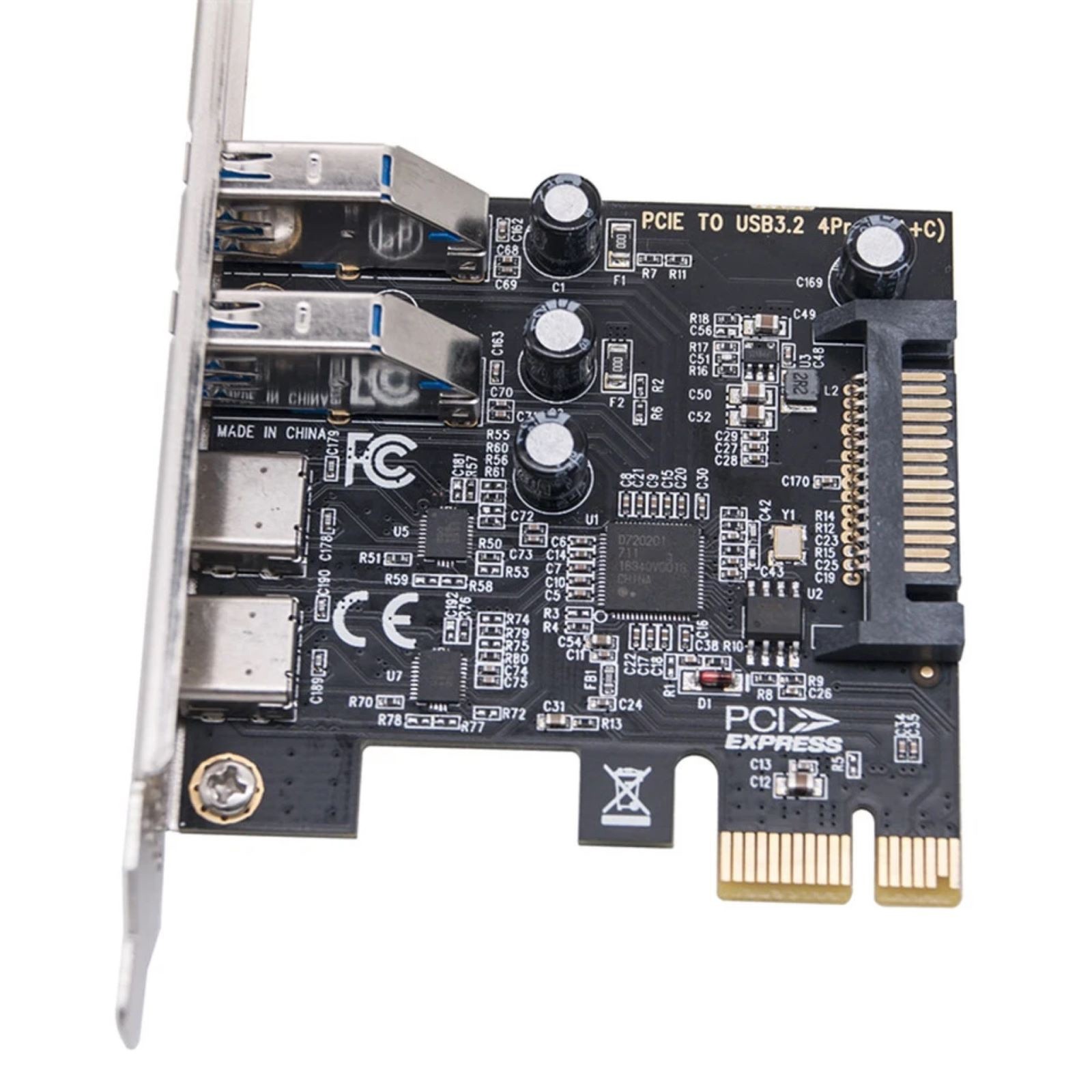 New PCI Express to USB PCIE Adapter Card With PCI-E 1X External Interface