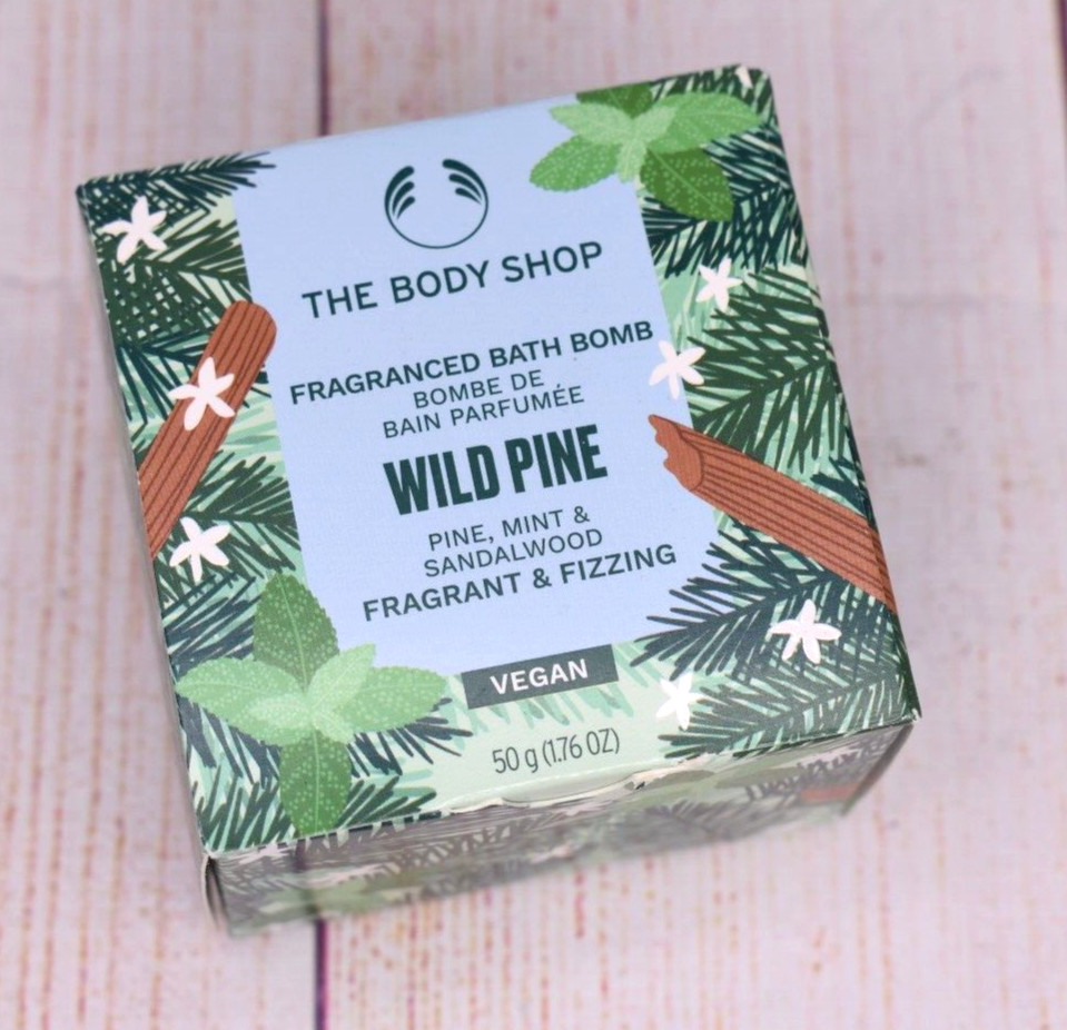 The Body Shop Fragranced Bath Bomb Wild Pine Fizzing Vegan 1.76 Oz NEW NIB