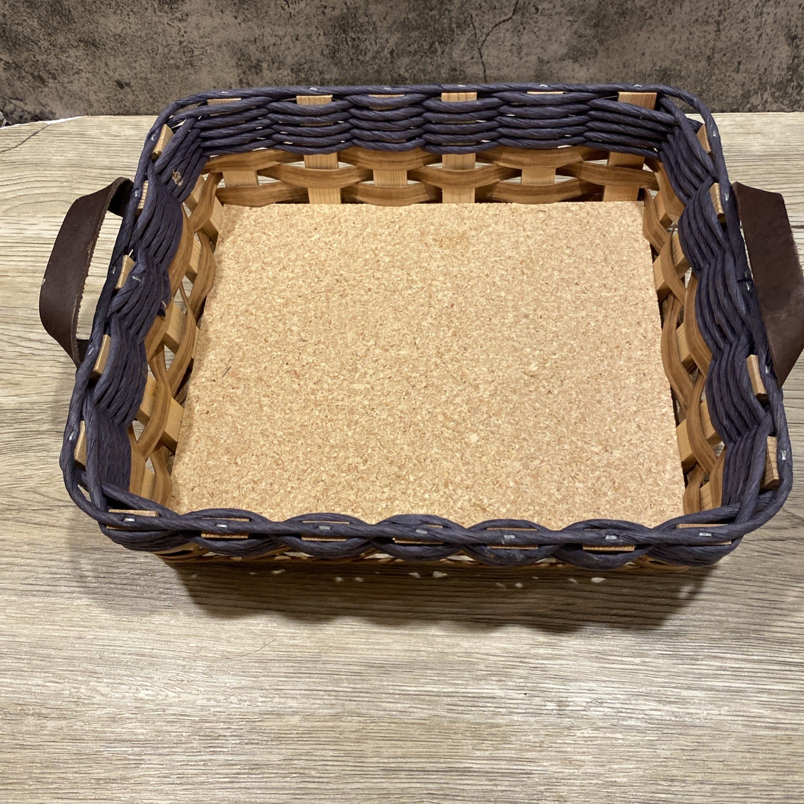 Casserole Tote Wicker/wooden/leather handle carry basket for casserole dish