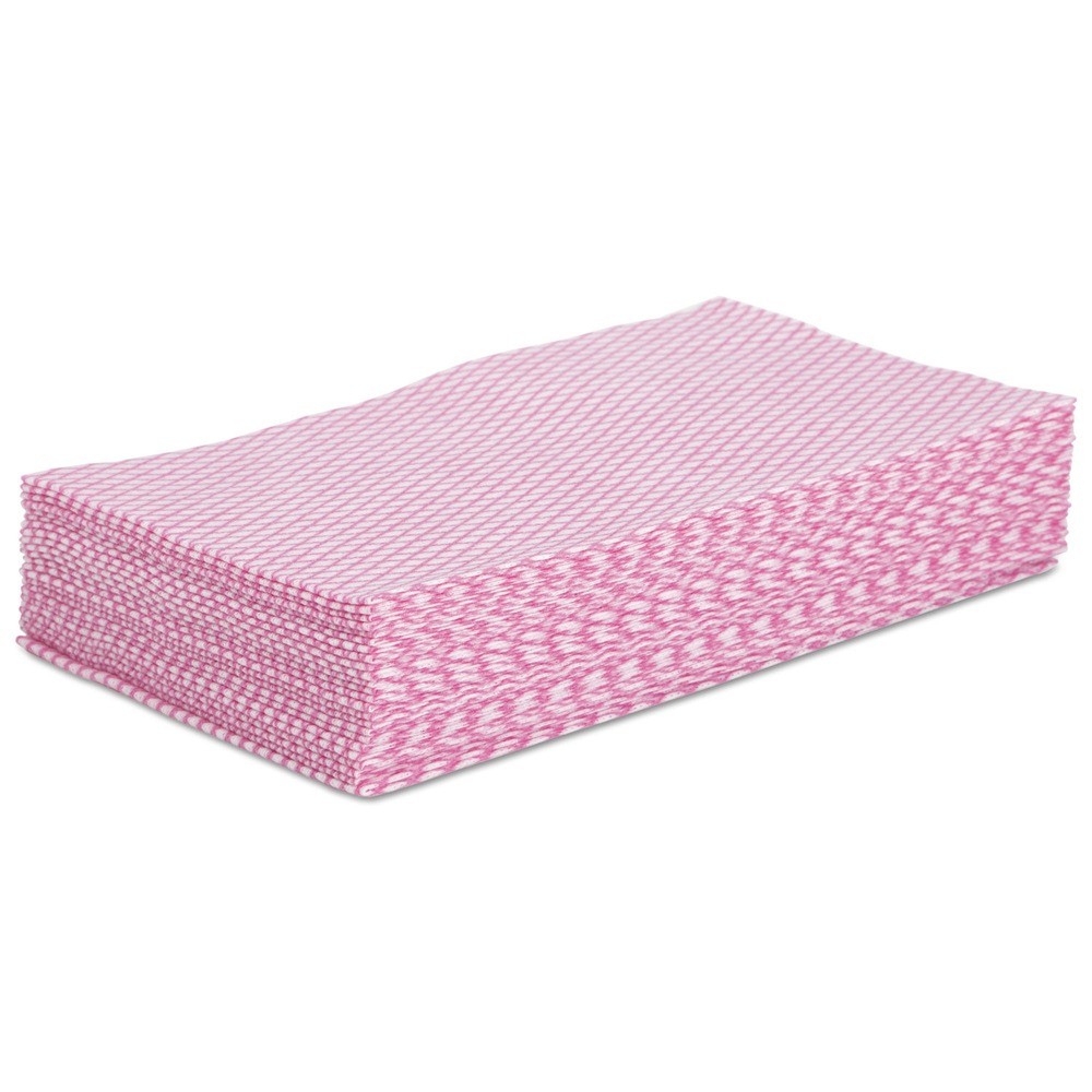 Boardwalk N8140 12 in. x 21 in. Foodservice Wipers - Pink/White (200/Carton) New