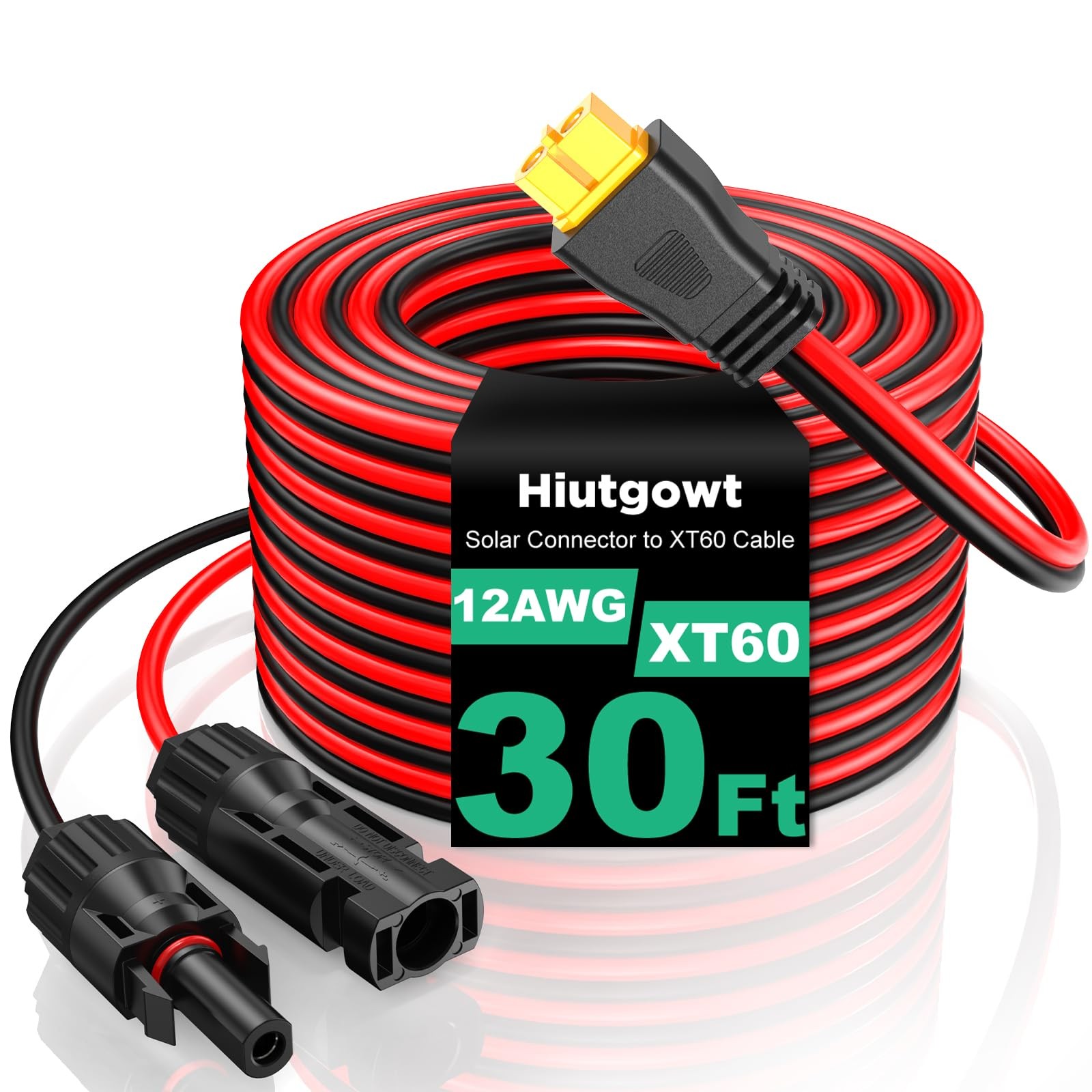 12AWG XT60 Solar Cable 30FT Solar Panel Connector Adapter For Portable Power...