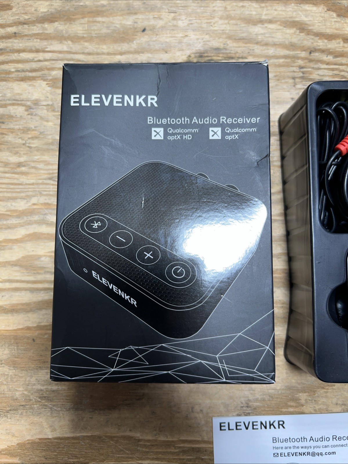 ELEVENKR E116 Bluetooth to RCA Adapter for Stereo Receiver aptX HD Long Range