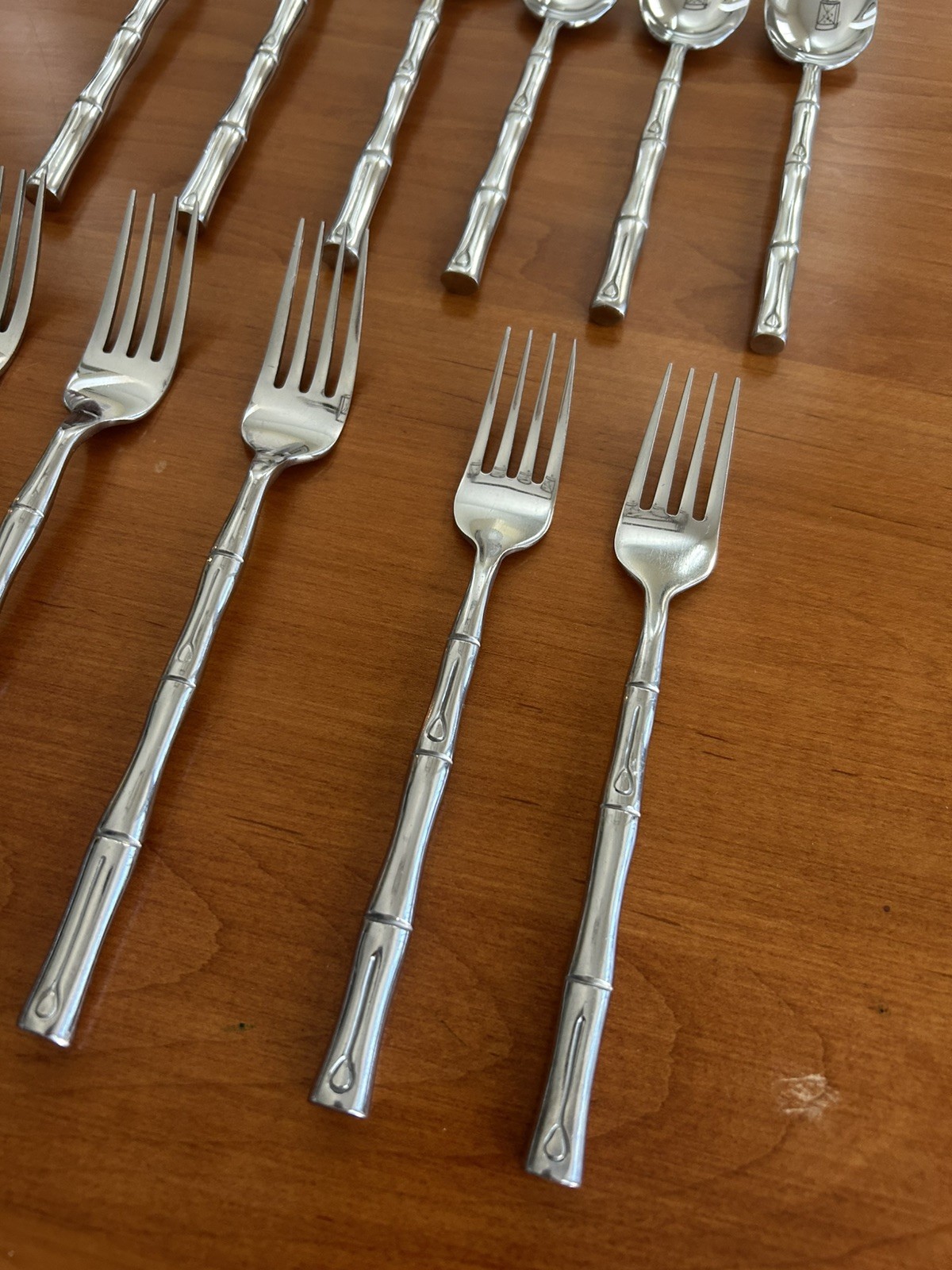 Hampton Silversmiths Bamboo Stainless Flatware Replacements Lot 11 Pieces