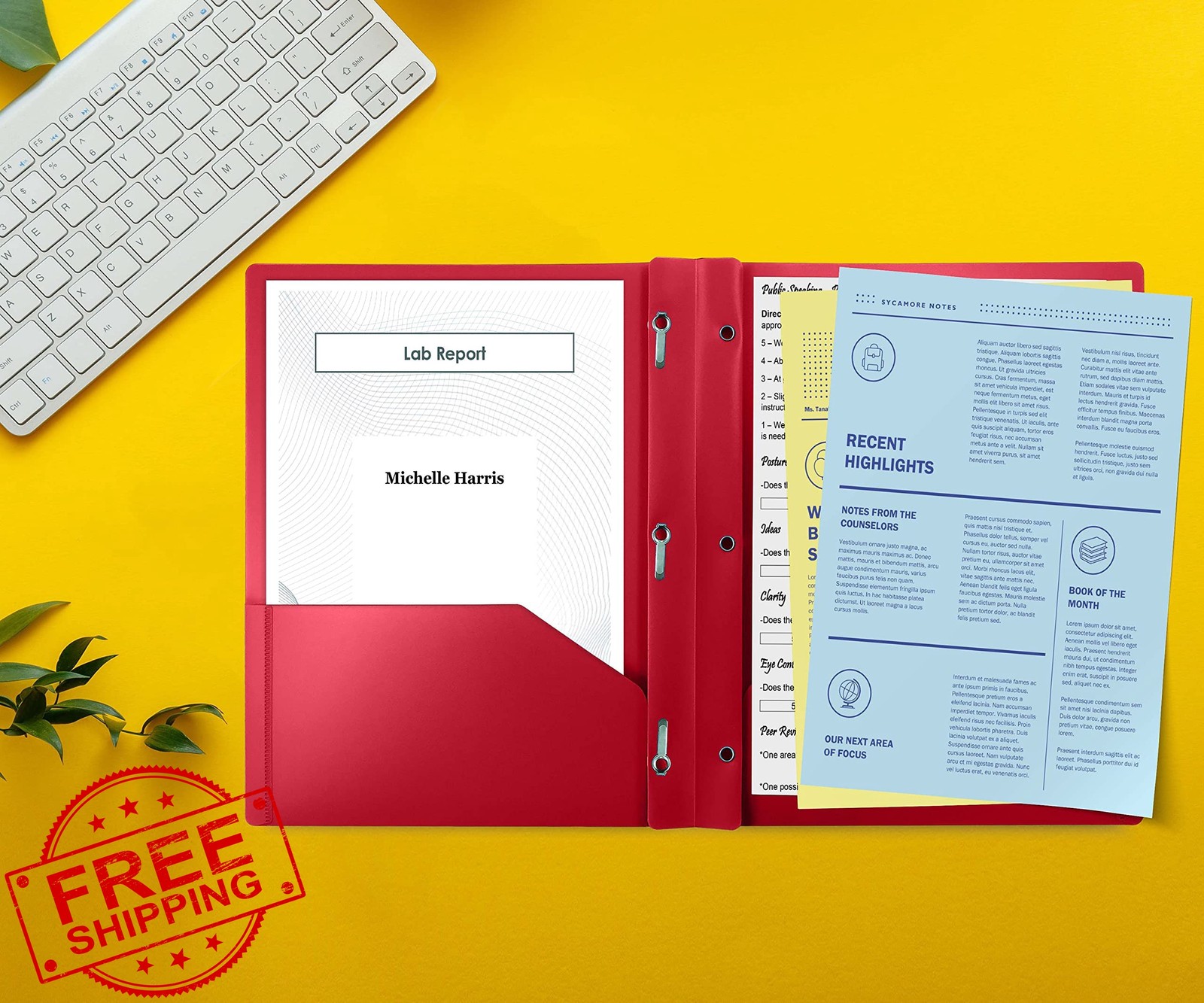 Better Office Products Red Plastic Folders 24pk