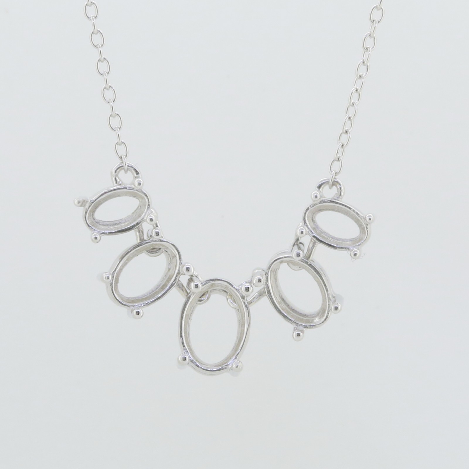 Sterling Silver Semi Mount Pendant Setting Oval OV 8X6mm OV7x5mm OV 6x4mm