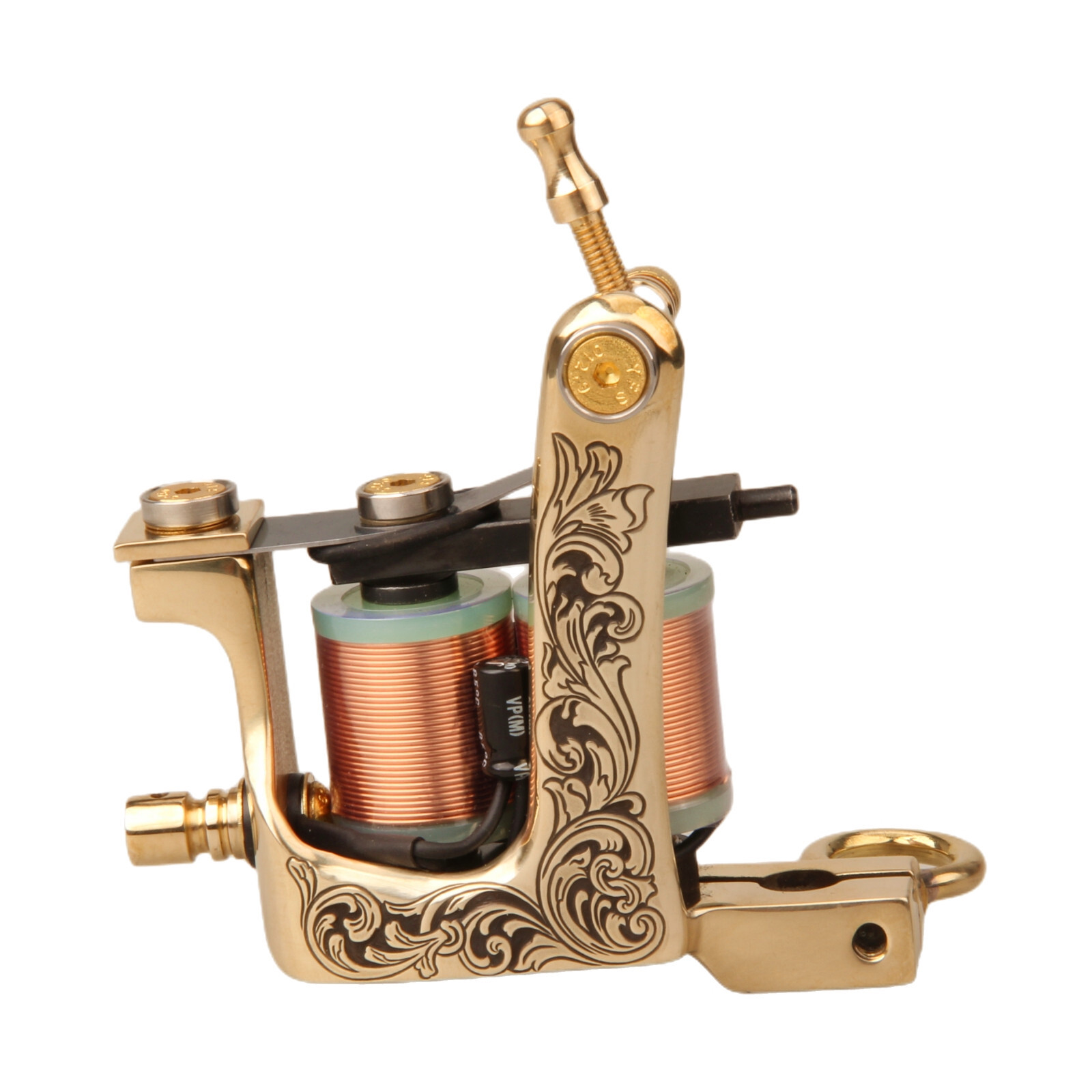 Brass Frame Tattoo Machine With 30mm 10 wraps 22 AWG Copper Wire Coils Liner