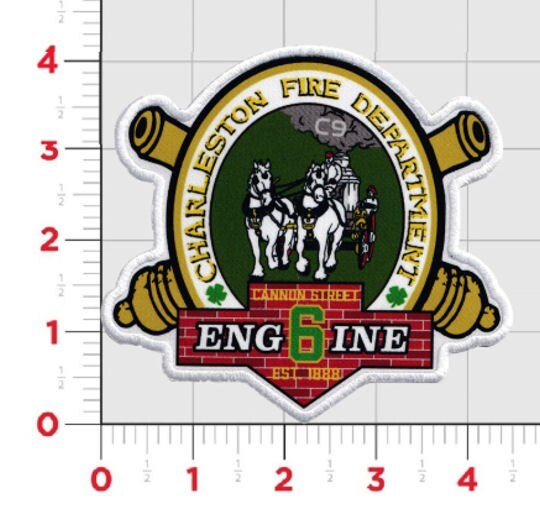 4.25" Charleston Fire Department Engine 6 Cannon Street CFD South Carolina Patch
