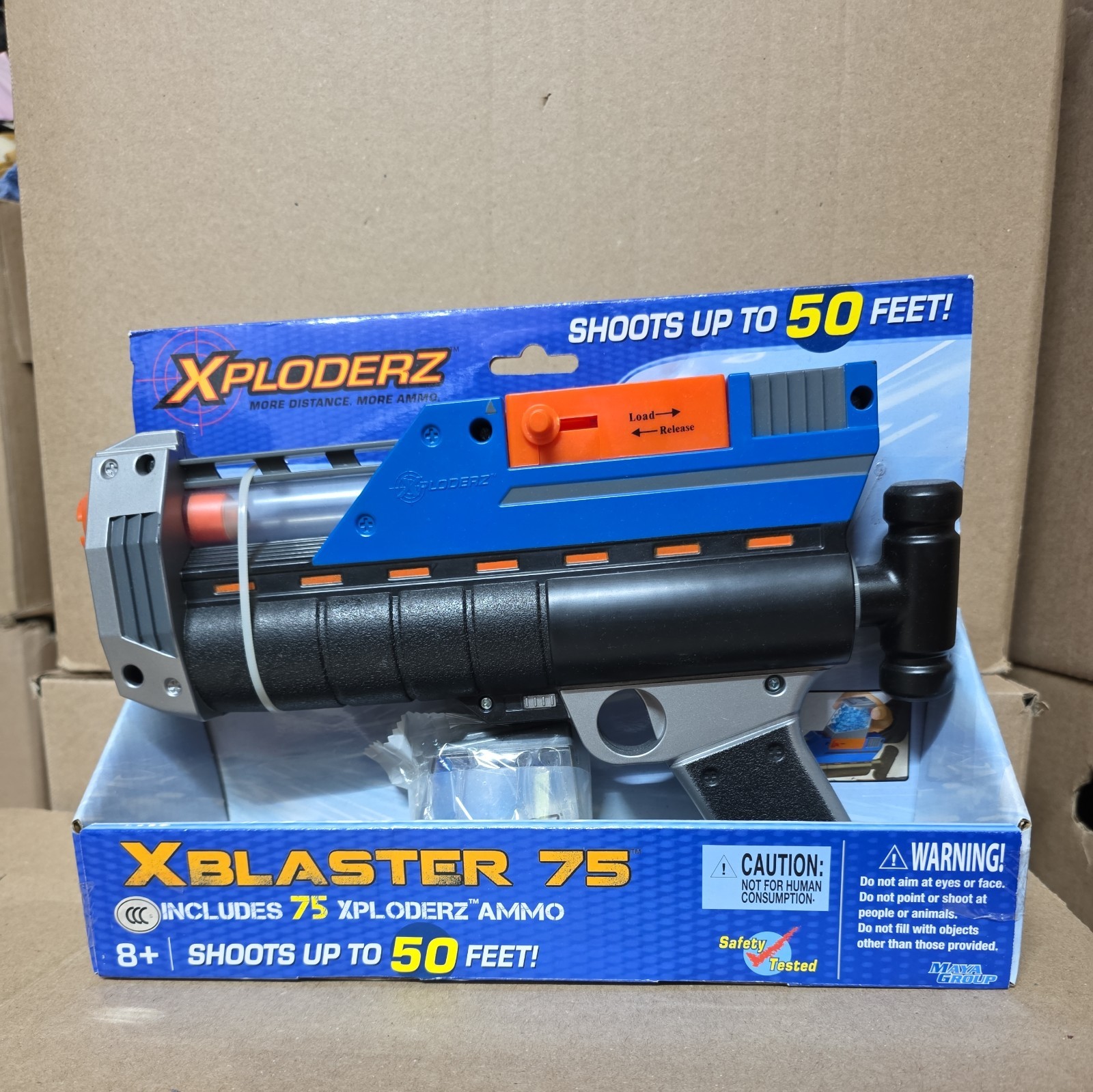 Xploderz Xblaster 75 NIB Shoots Up To 50 Feet.