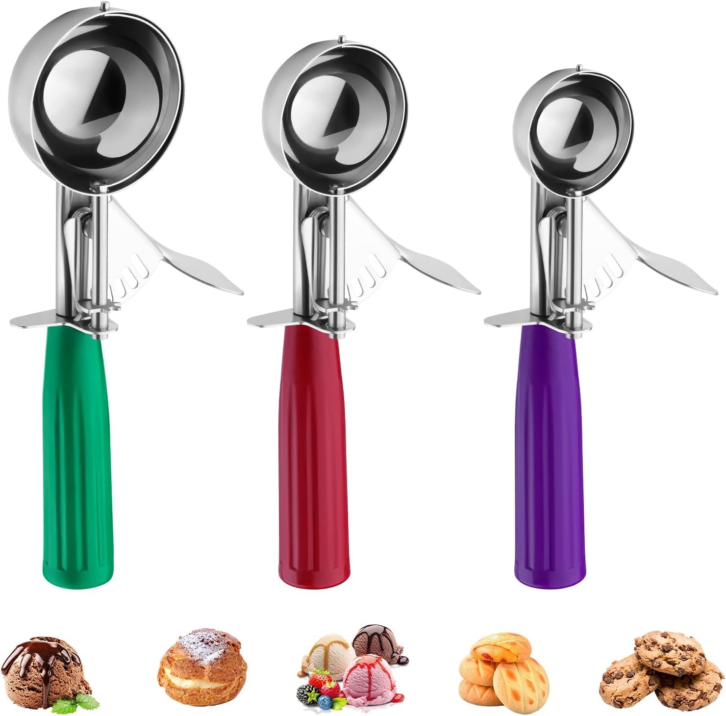 Ice Cre Scoop, Ice Cre Scooper Set Include Different Sizes, Heavy Duty