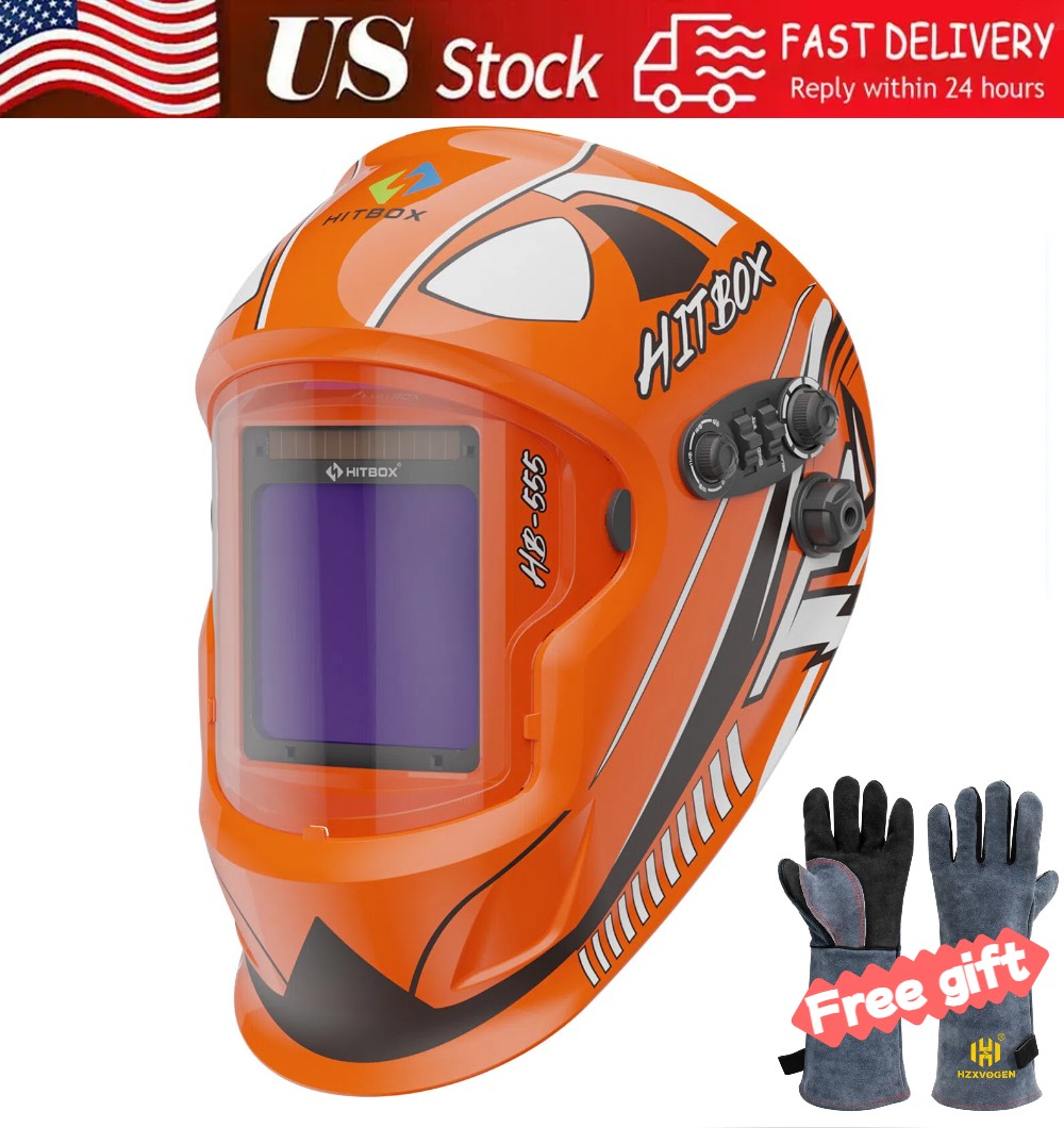 Large View Area True Color Welder Helmet Auto-Darkening Welding Hood/Mask&Gloves