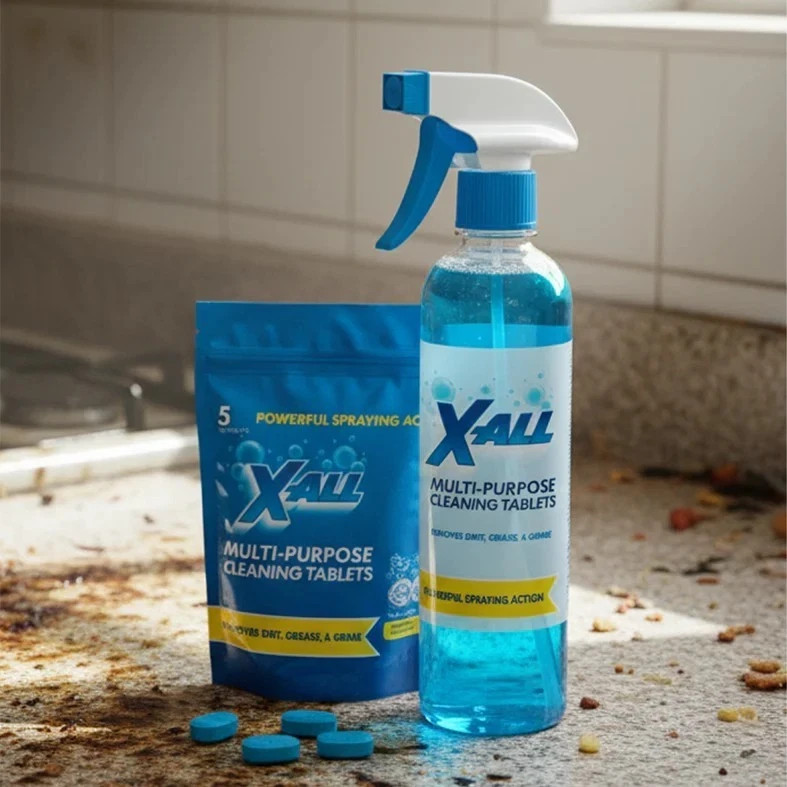 X-ALL Multi-Purpose Cleaner - Spray Bottle and 5x Cleaning Tablets