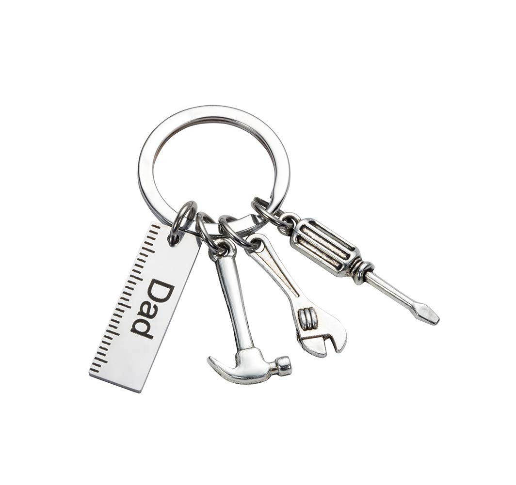 Pop Keychain with Ruler Hammer Wrench Screwdriver Gifts for Dad, Fatherâ€™s Day