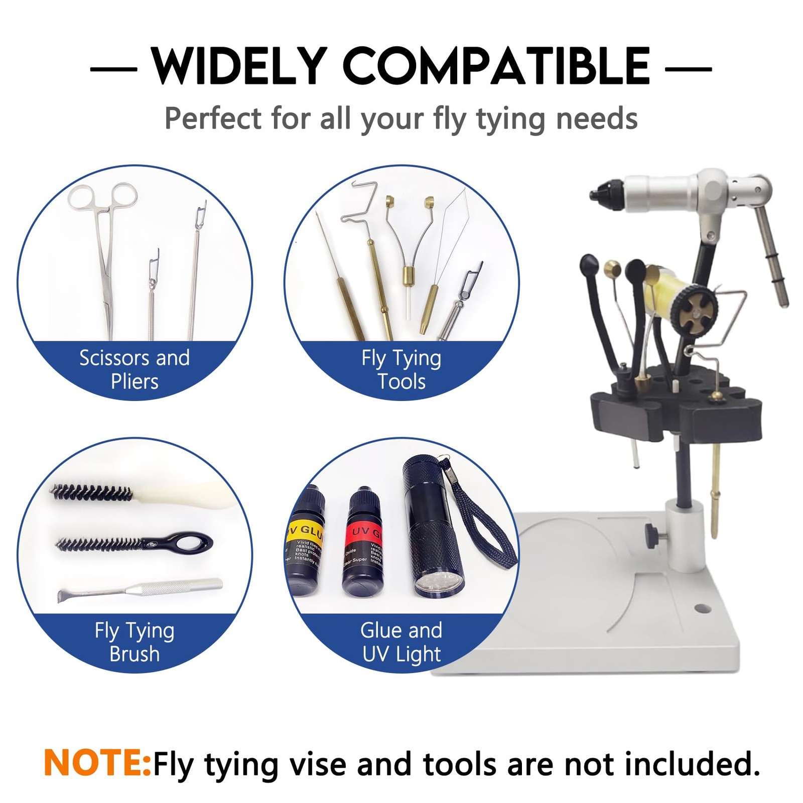 Fly Tying Desktop Storage Rack in Black and Gray, High Density Flying Pliers ...