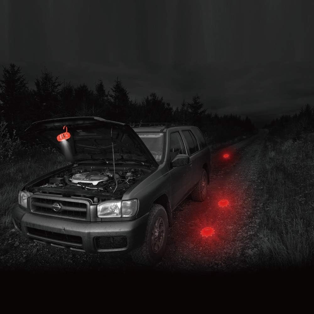 3Pack LED Road Flares USB Rechargeable Emergency Warning Beacon Magnetic Base