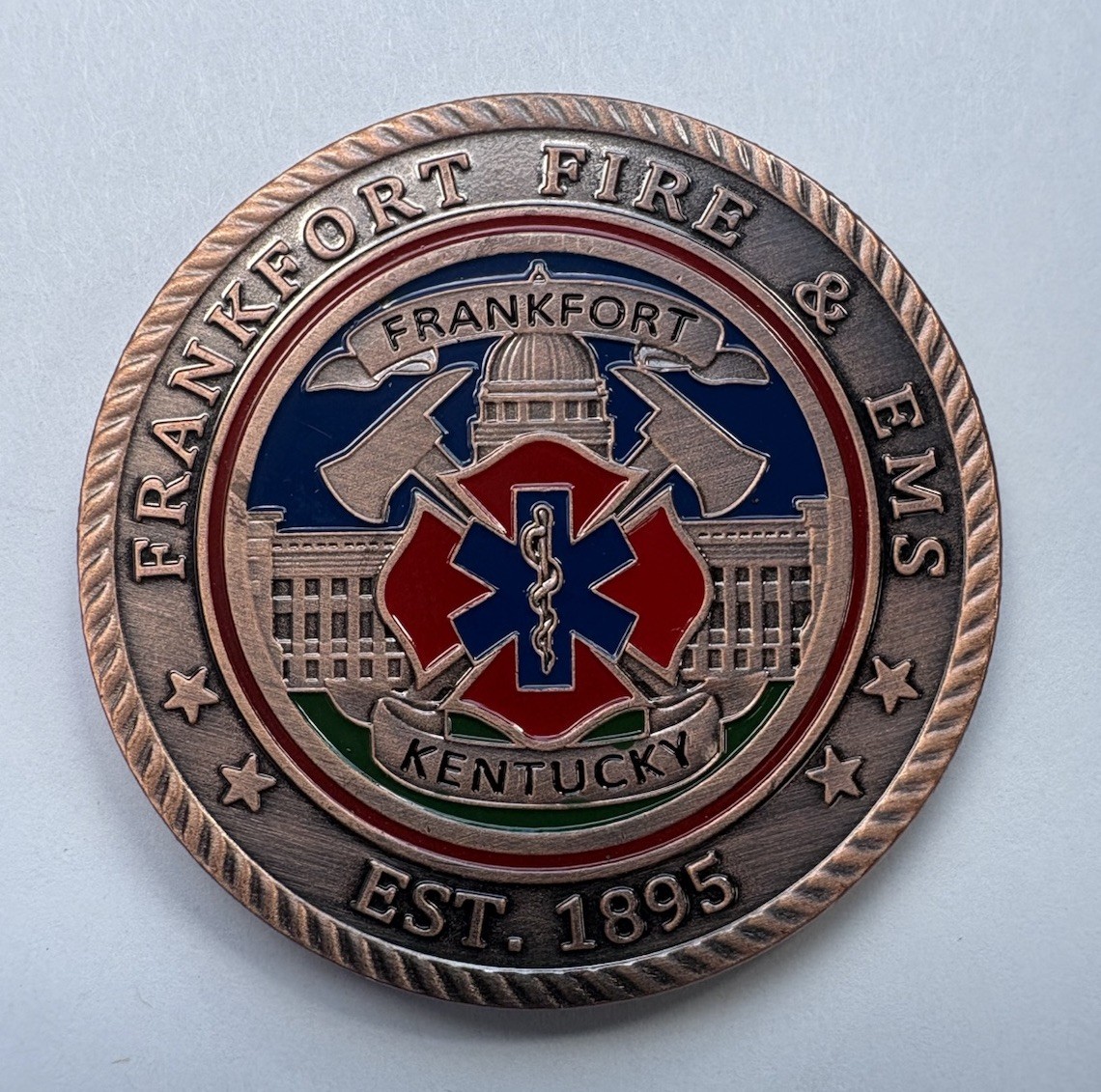 Frankfort Kentucky Fire EMS Challenge Coin