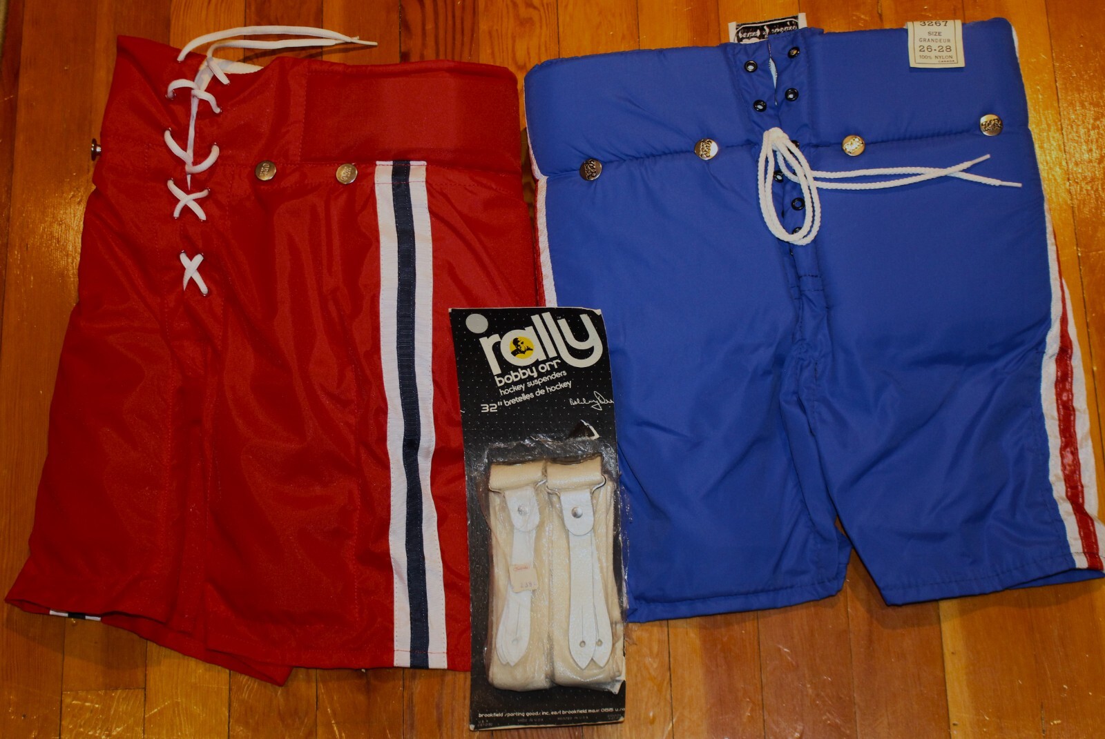 2 Pair Vintage D&R Bobby Orr Rally Montreal Canadiens  Hockey Pants Suspenders!