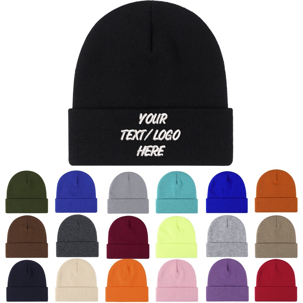 1PC Custom Beanies with Embroidery Text,Personalized Soft Beanies Hat