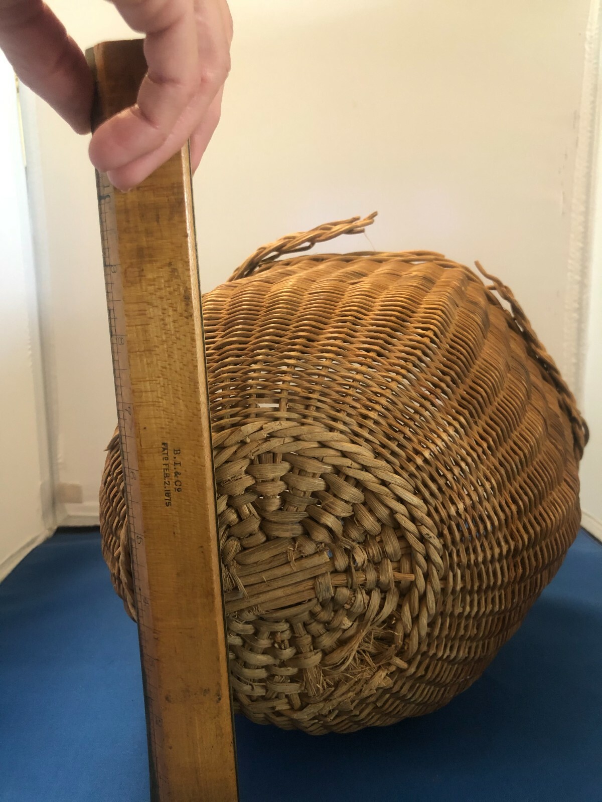 Original HW Collender Antique billiards pool wicker basket