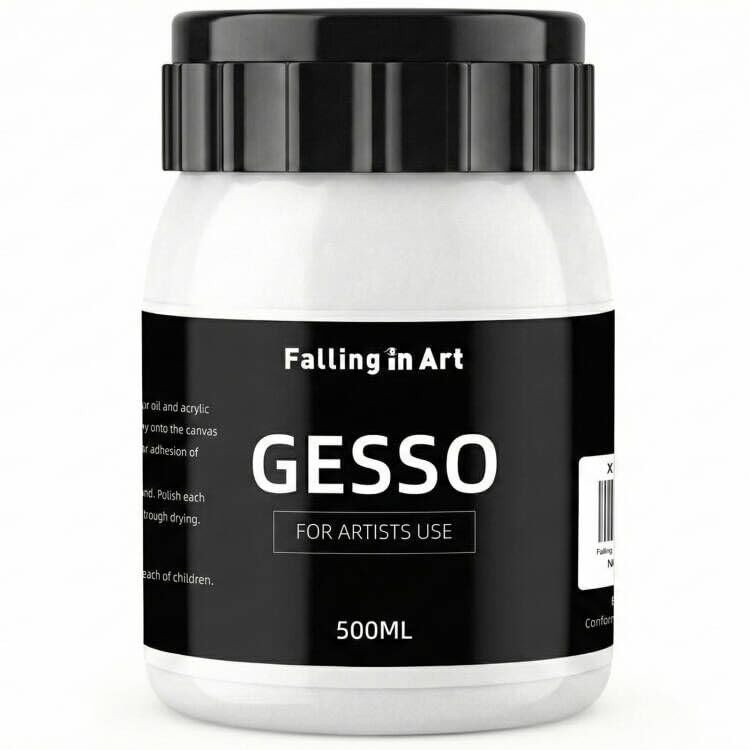 16.9 Oz White Gesso Primer for Acrylic Painting for Oil Paints, Non-Toxic Can...