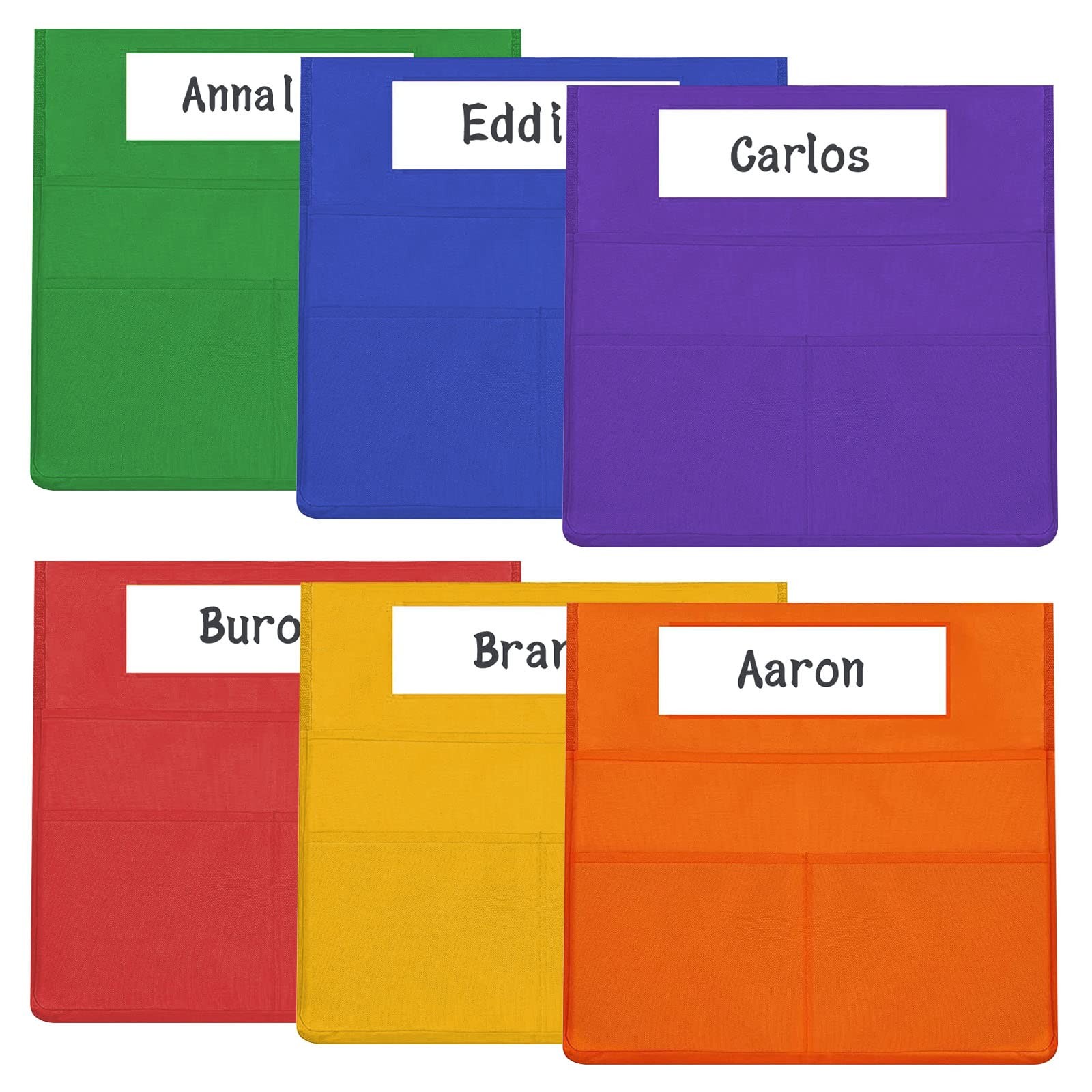 6 Pcs Chairback Pockets Chairback Buddy Pockets Chart Bright Color Seat Stora...