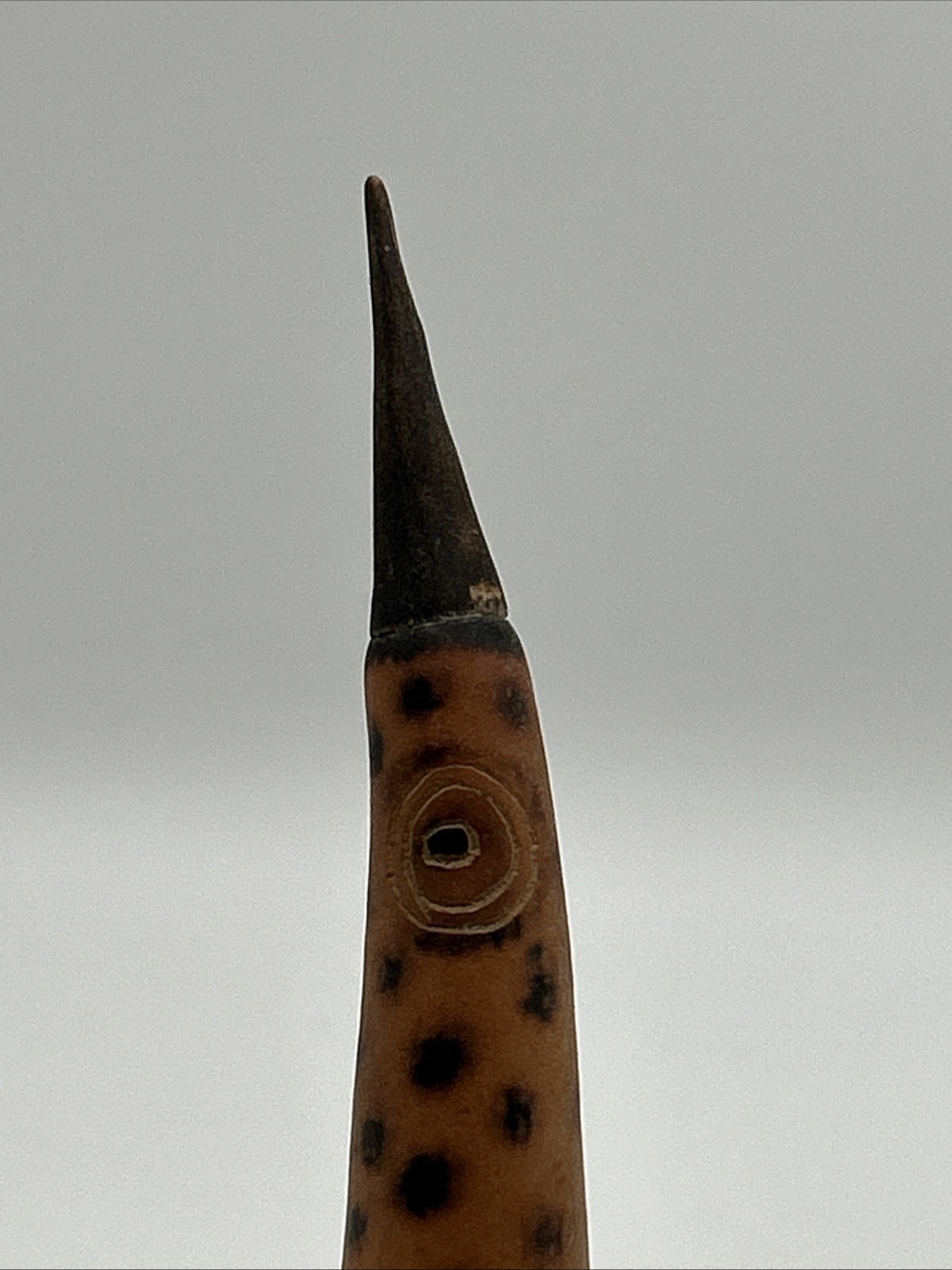 Hand Carved Peruvian Gourd Bird Primitive 6.5”