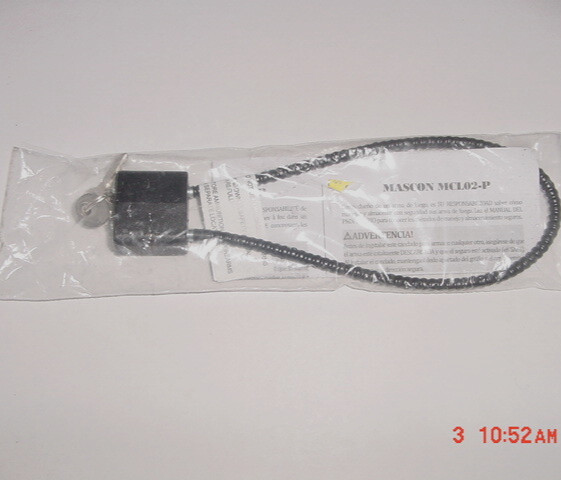 BLACK Mascon MCL02-P Gun Safety Cable Lock w/2 Keys & Instructions NEW