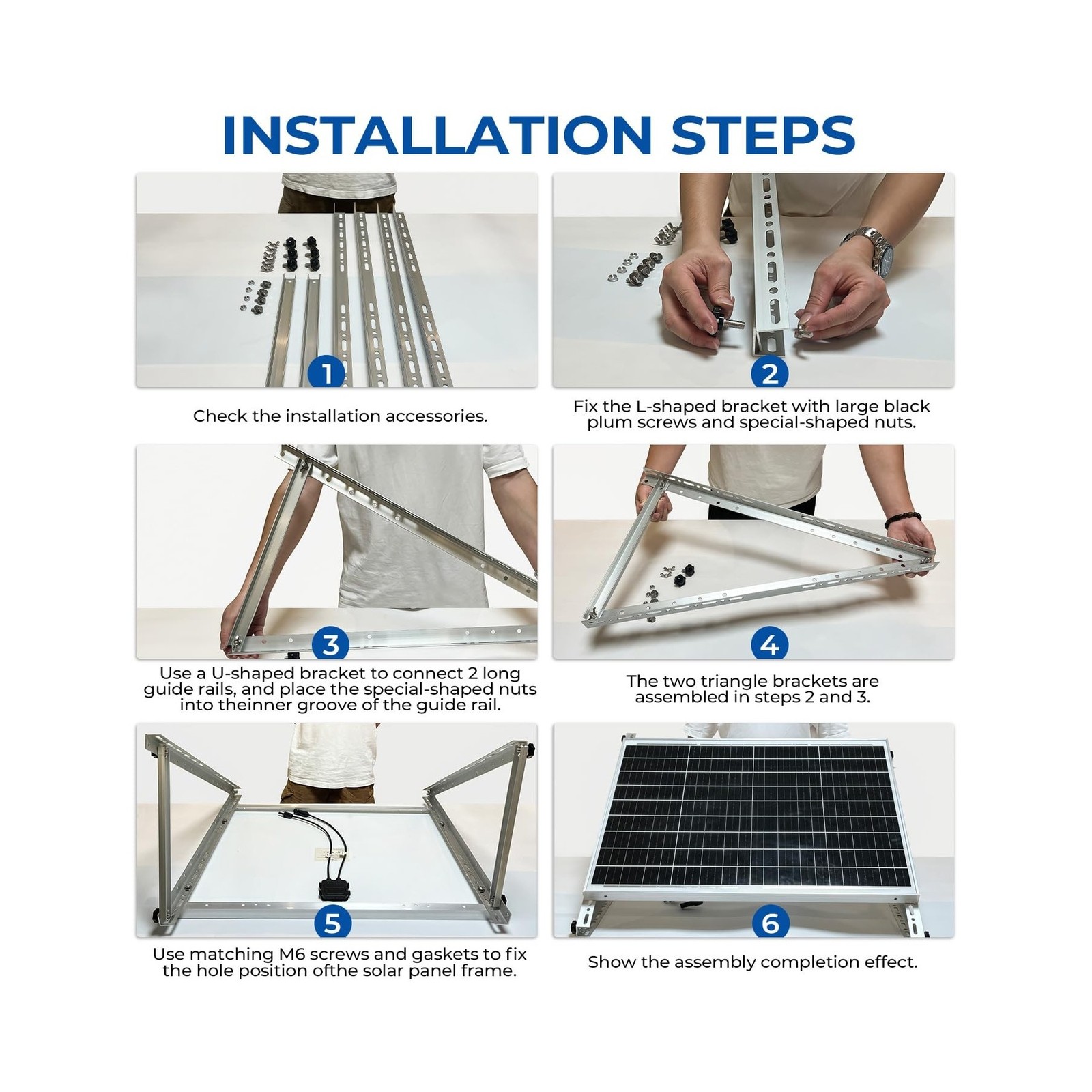 Solar Panel Mount Brackets, 2 Sets 45 inch Adjustable with Foldable Tilt Legs...