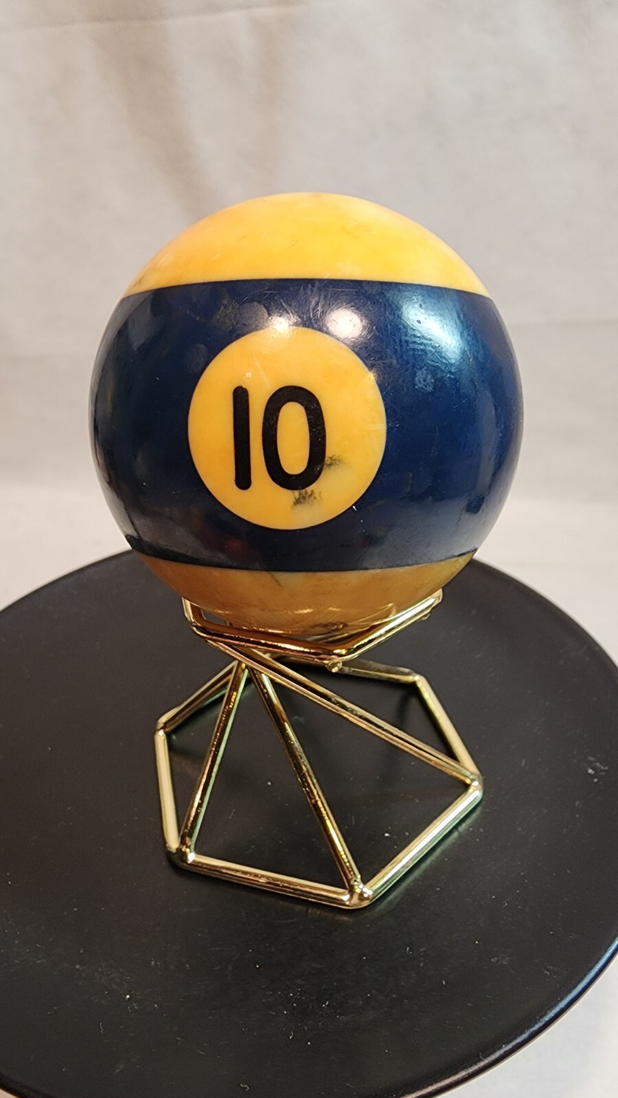 Stripe Blue #10 ball Individual Pool Ball Billiard 2 1/4” Replacement, yellowed