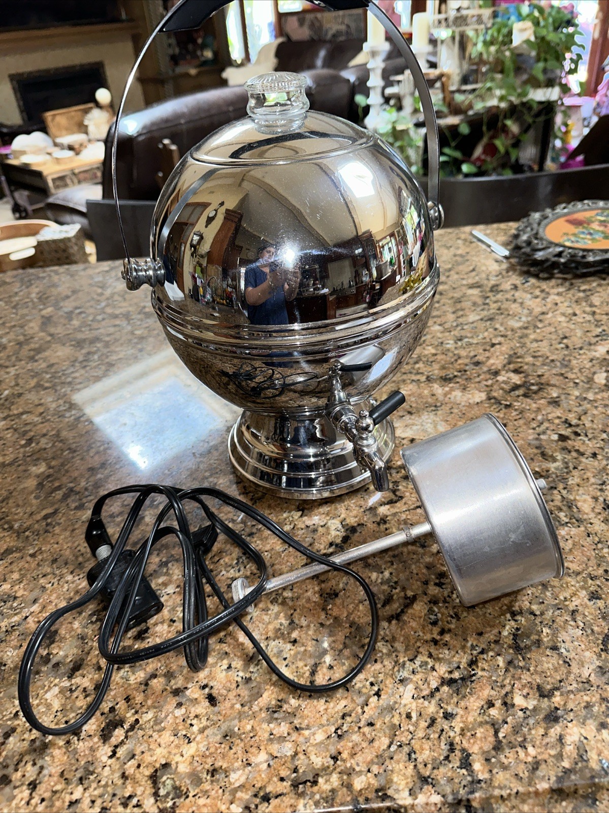 La Belle Silver Company Coffee Maker Percolator Vintage Retro Chrome Complete F1