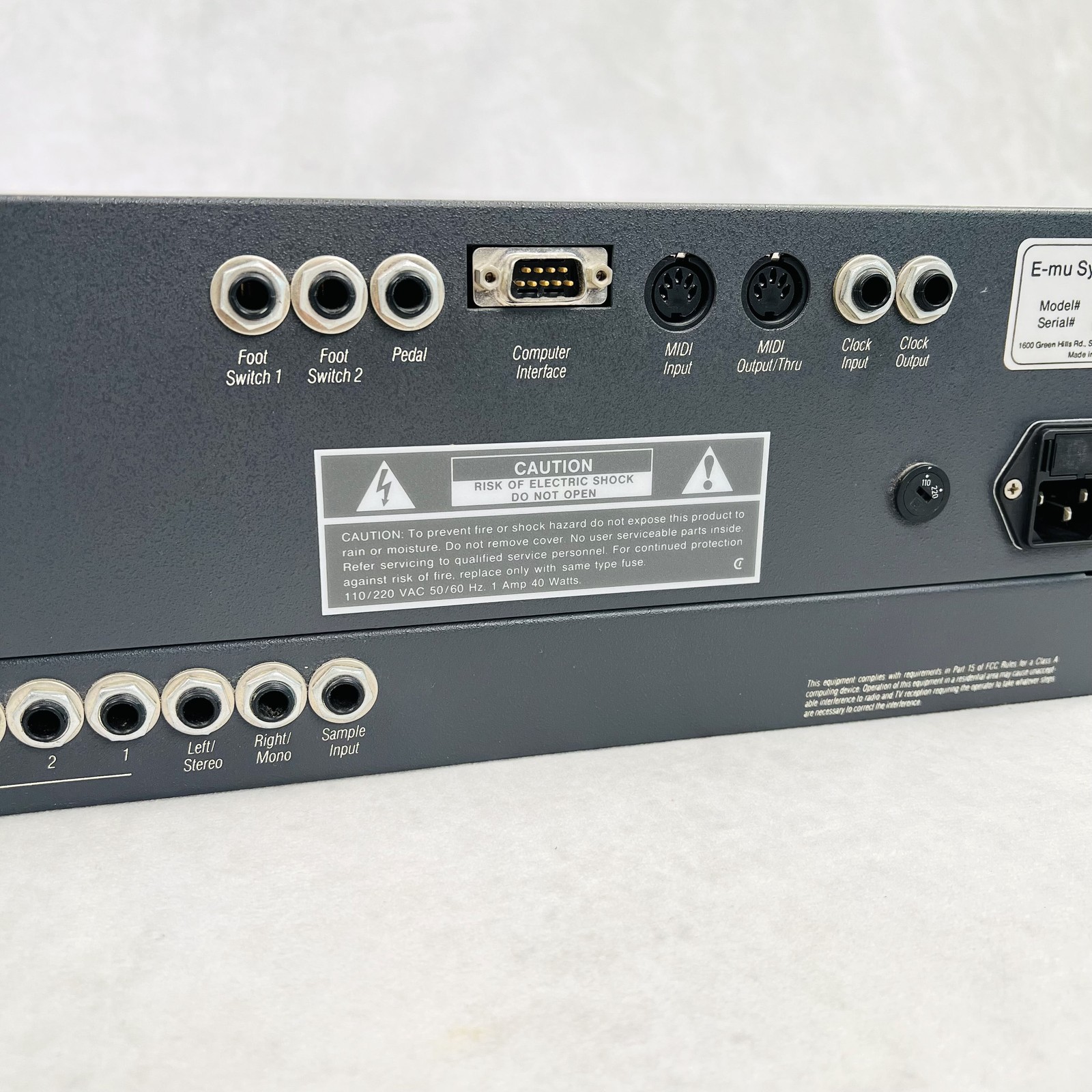 E-mu EMax Model 1020 Rack Mount Digital Sampler 1988
