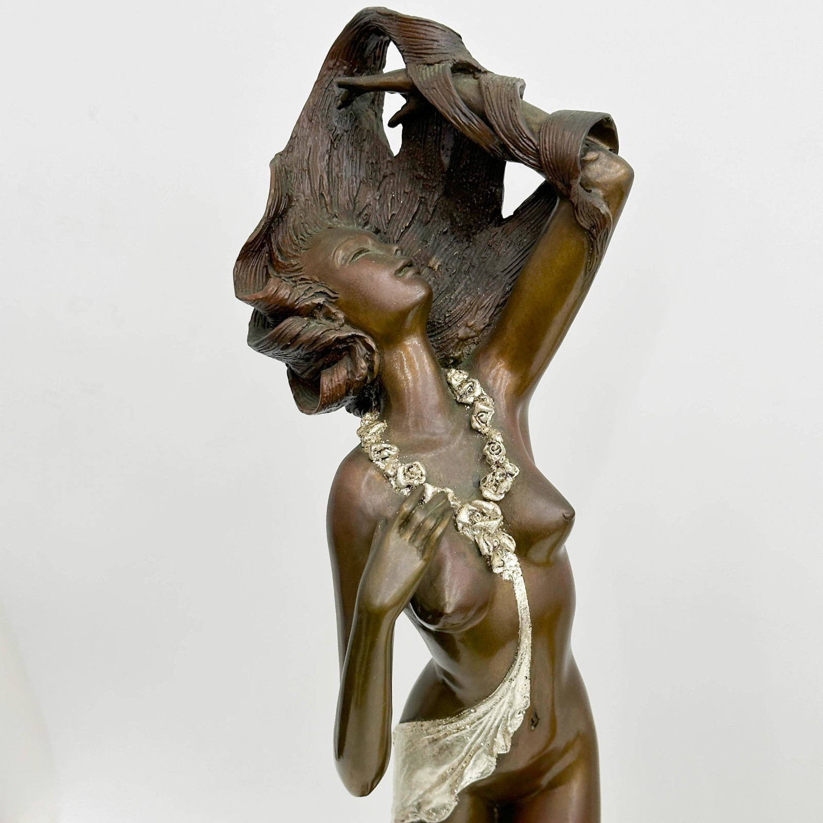 Angelo Basso Italian Primavera Patinated & Leafed Bronze Sculpture Ltd Ed/175