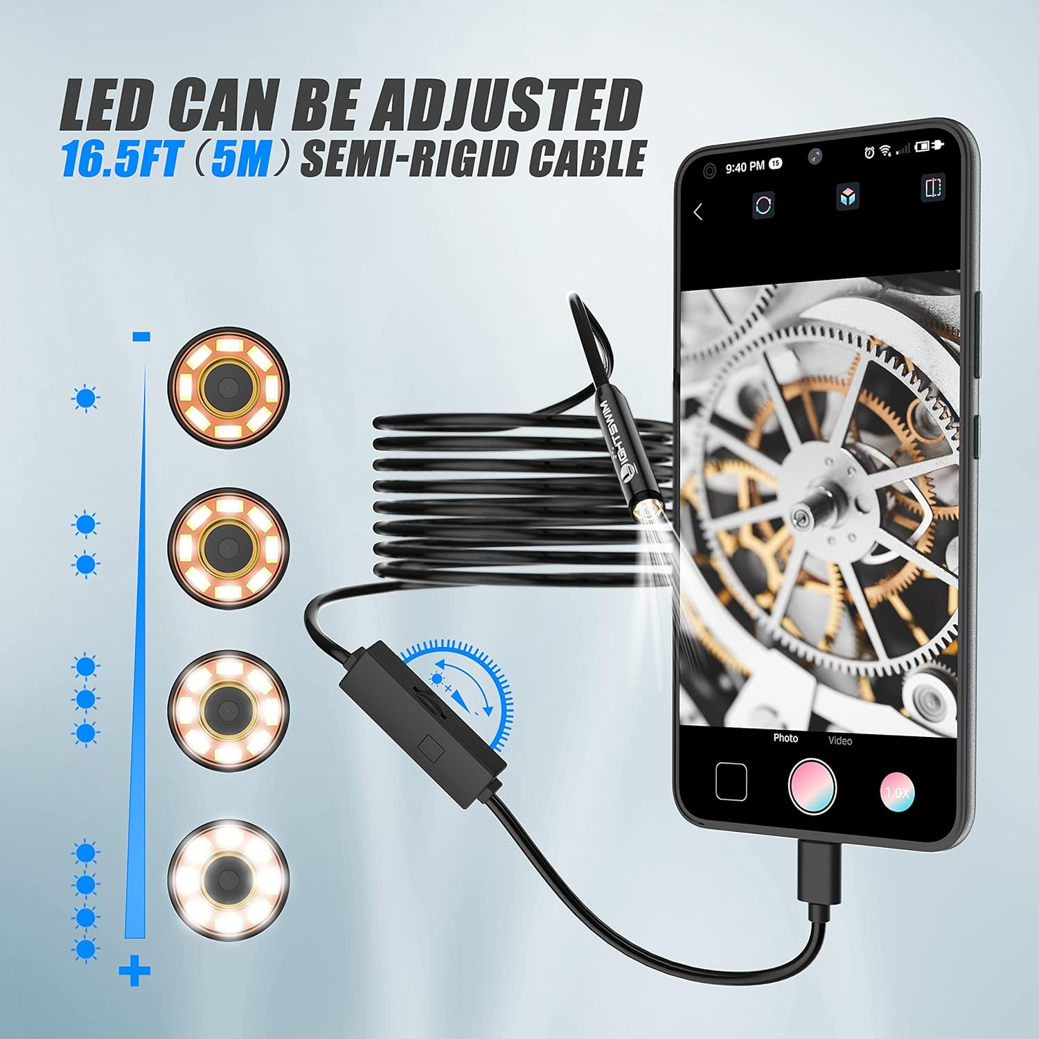 1920P Endoscope Snake Inspection Camera, Type C Borescope, Scope Camera with...
