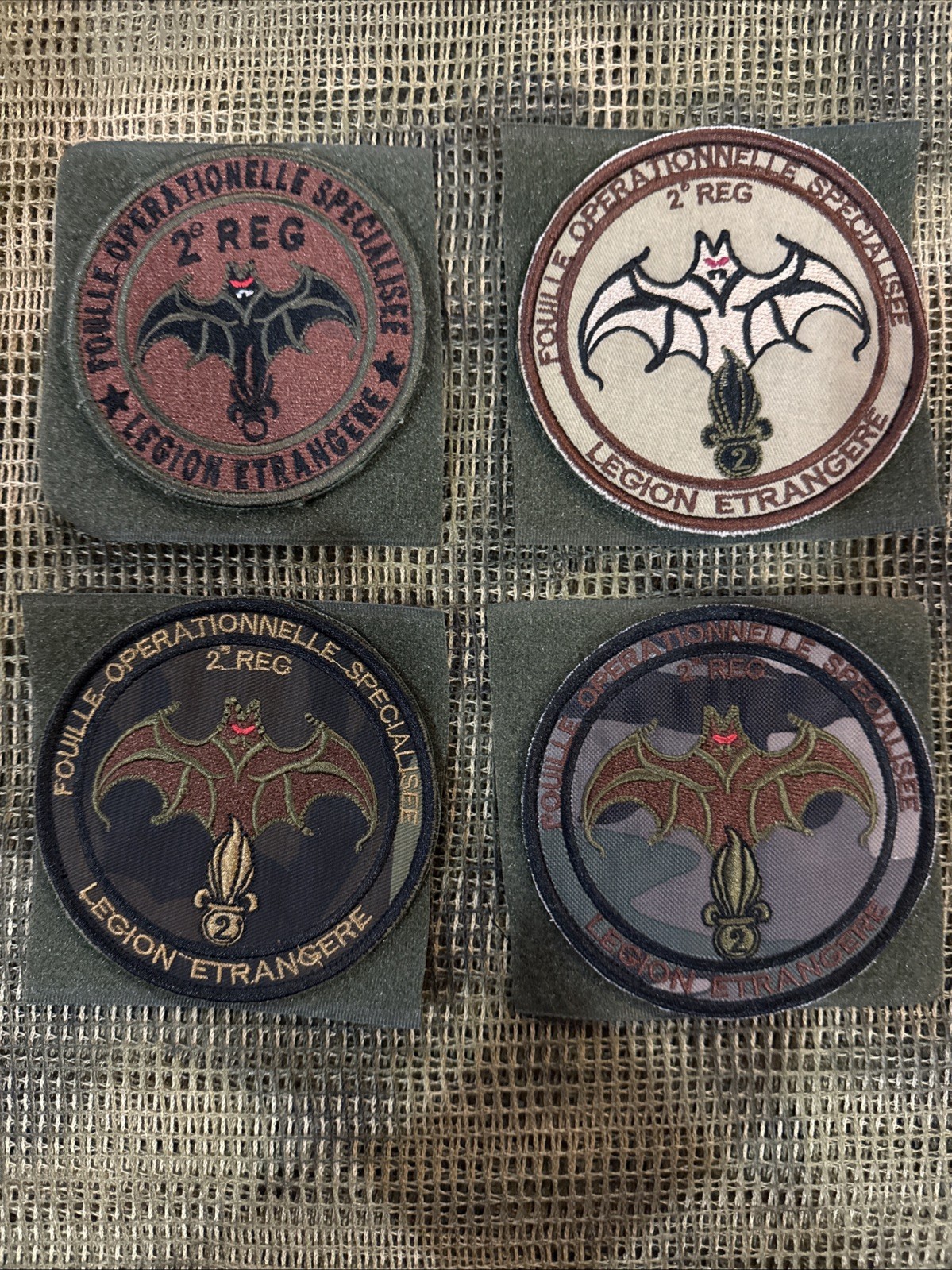 French Foreign Legion  2 Reg Patch Commando Group Of 4 Variants