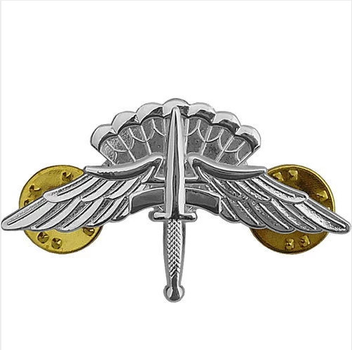 GENUINE U.S. ARMY BADGE: FREEFALL JUMP WINGS HALO - REGULATION SIZE, MIRROR