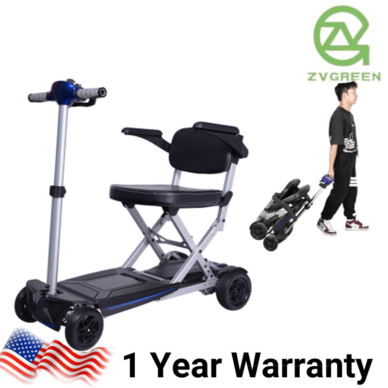 4 Wheels Foldable Travel Mobility Scooter 24V Battery Powered for Elderly